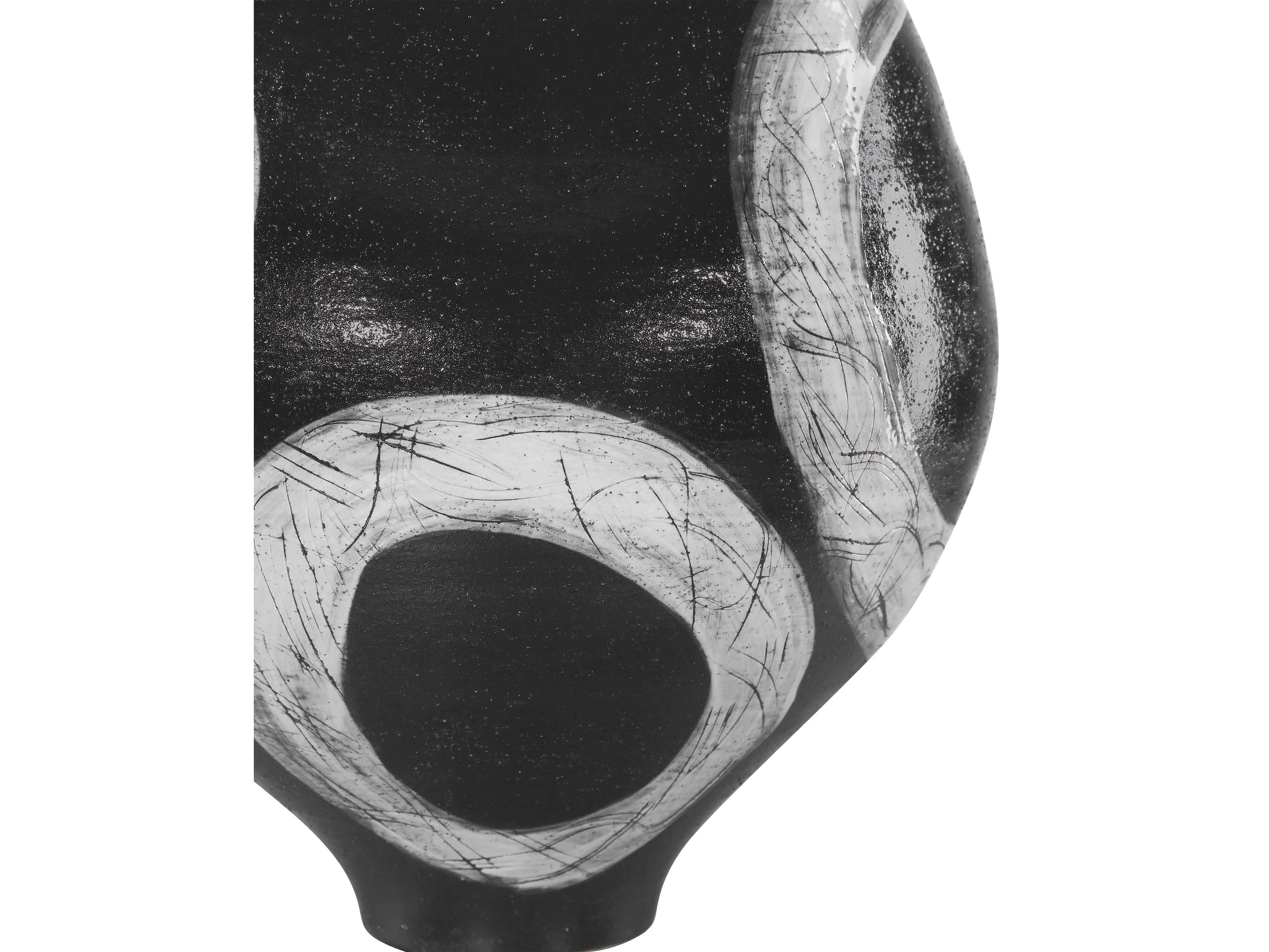 Currey & Company Satori Black Light Gray Vase