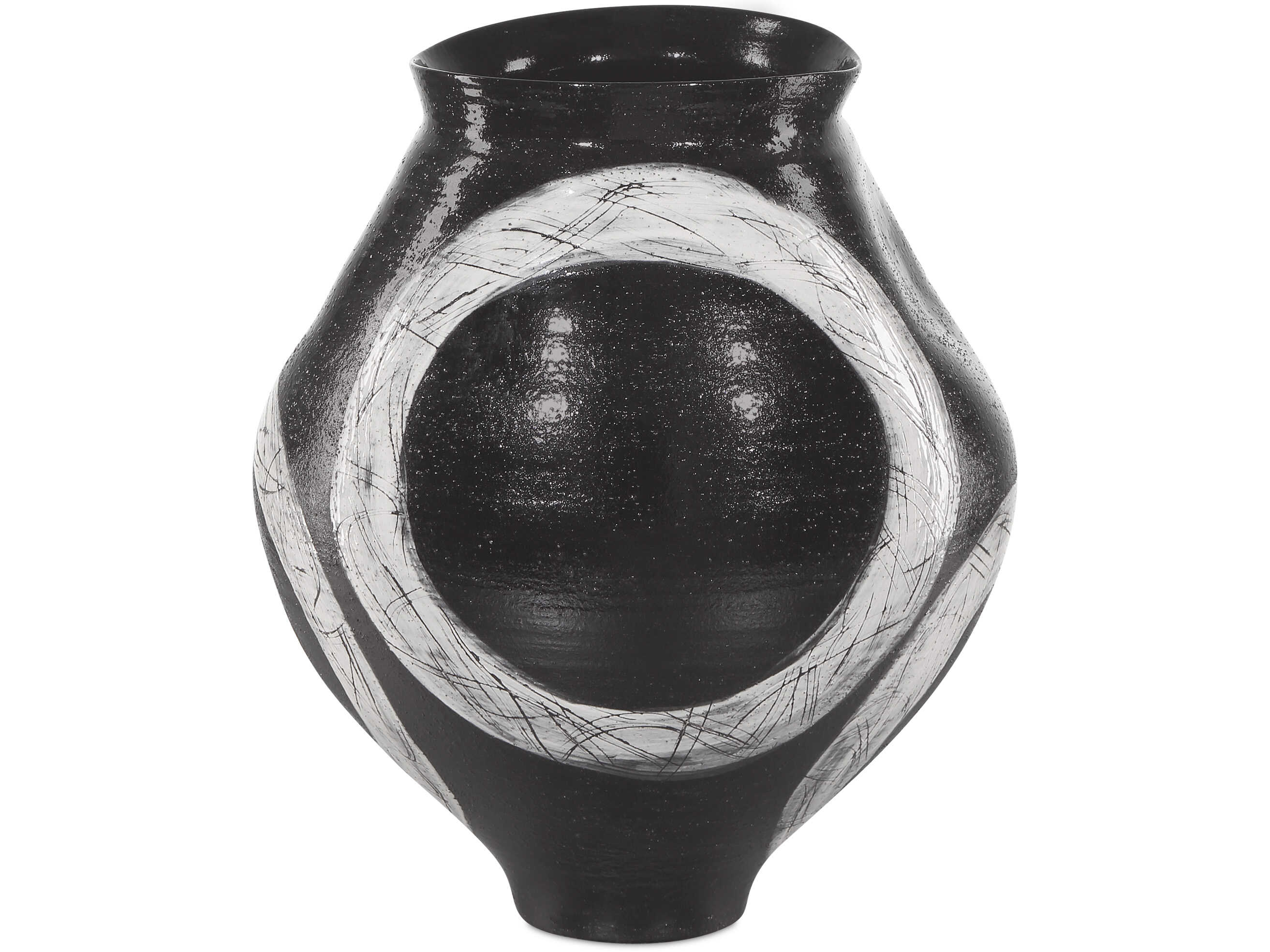 Currey & Company Satori Black Light Gray Vase