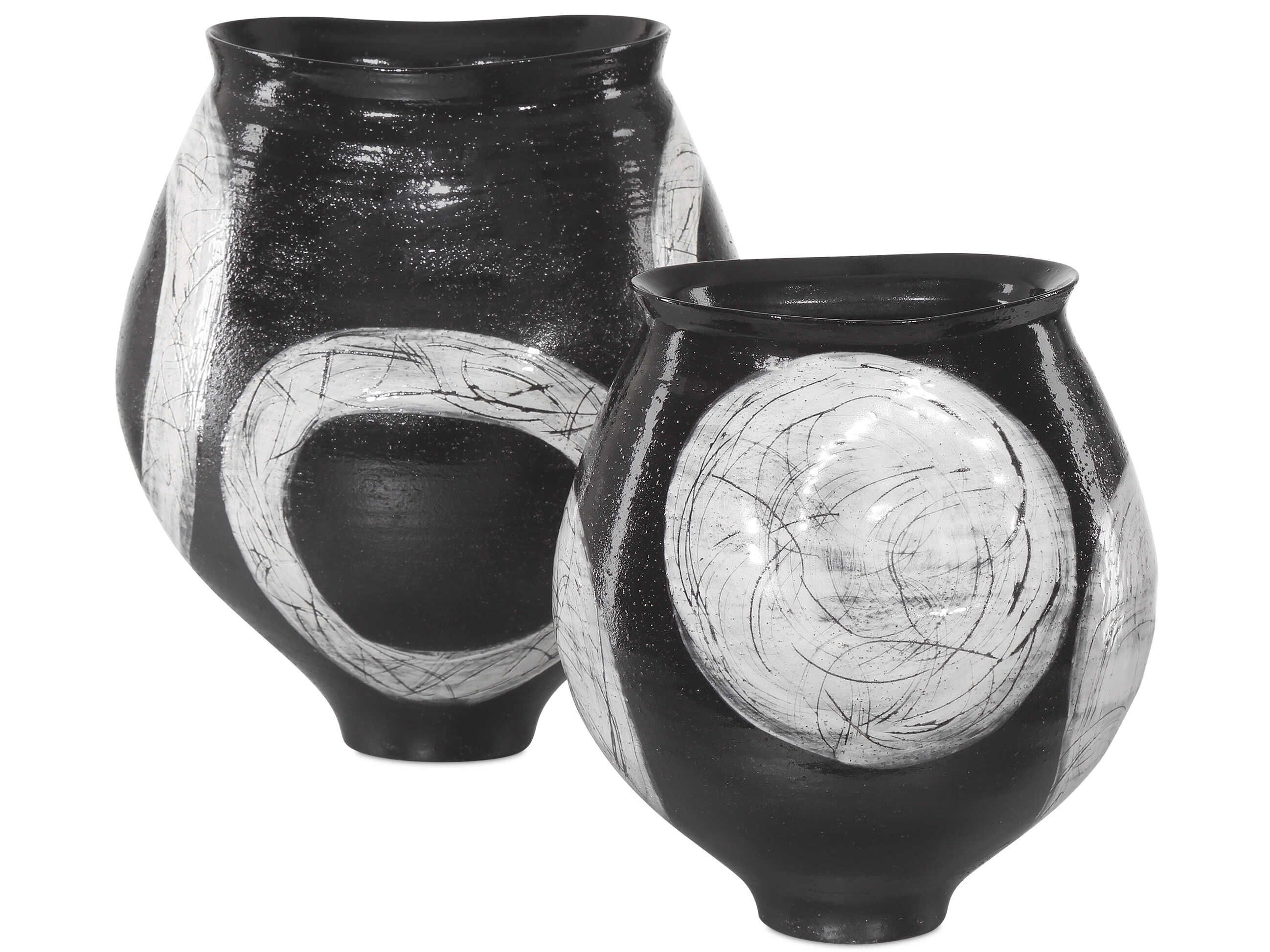 Currey & Company Satori Black Light Gray Vase