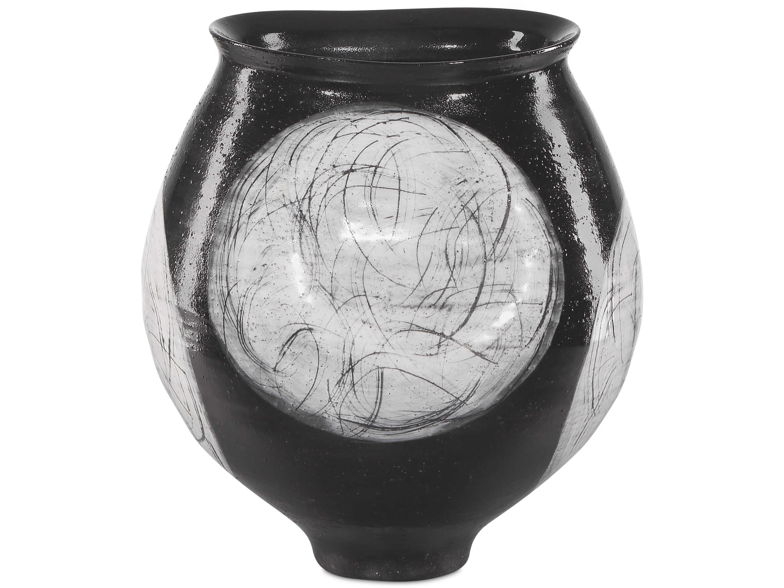 Currey & Company Nakamura Black Light Gray Vase