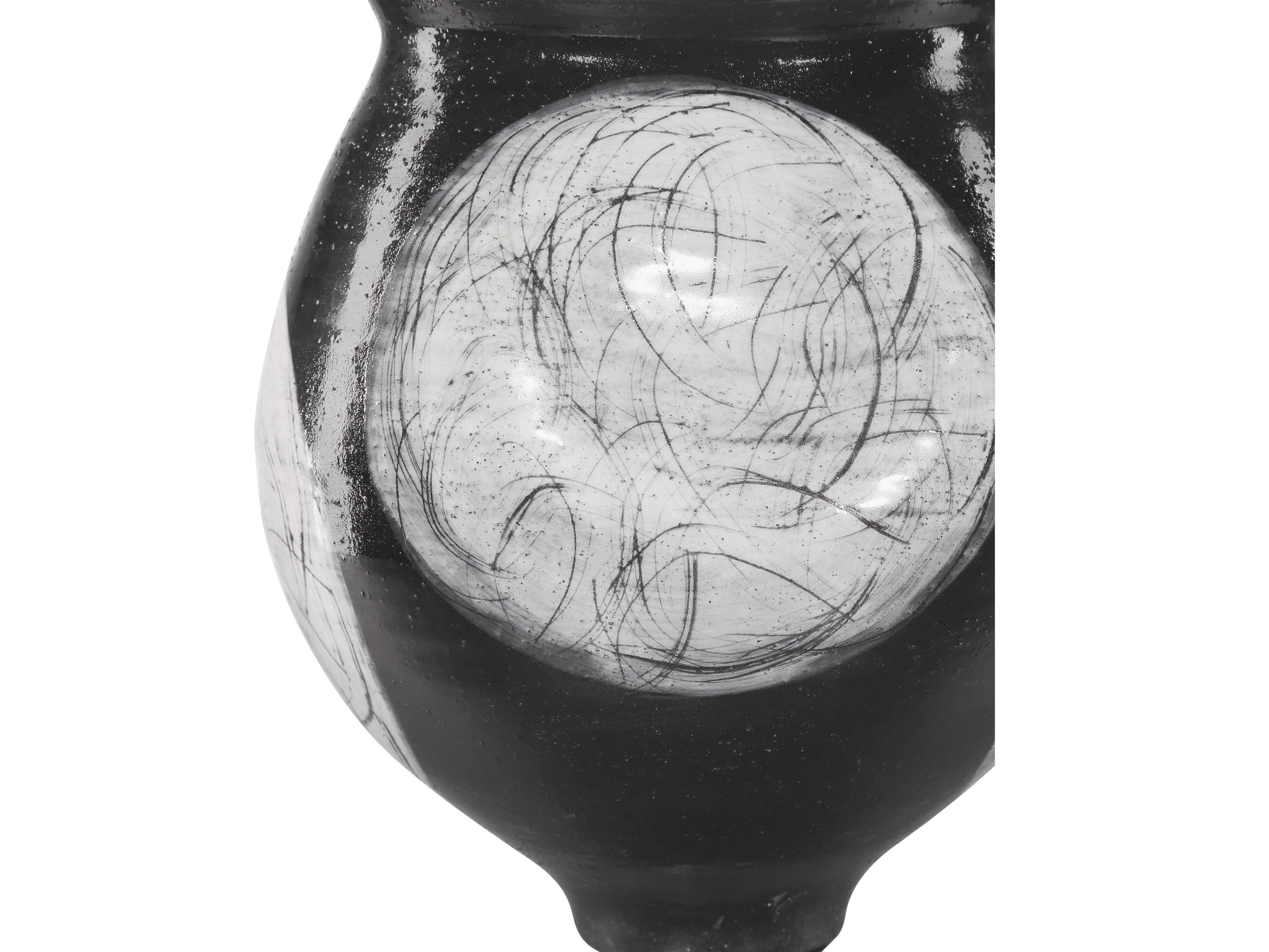 Currey & Company Nakamura Black Light Gray Vase