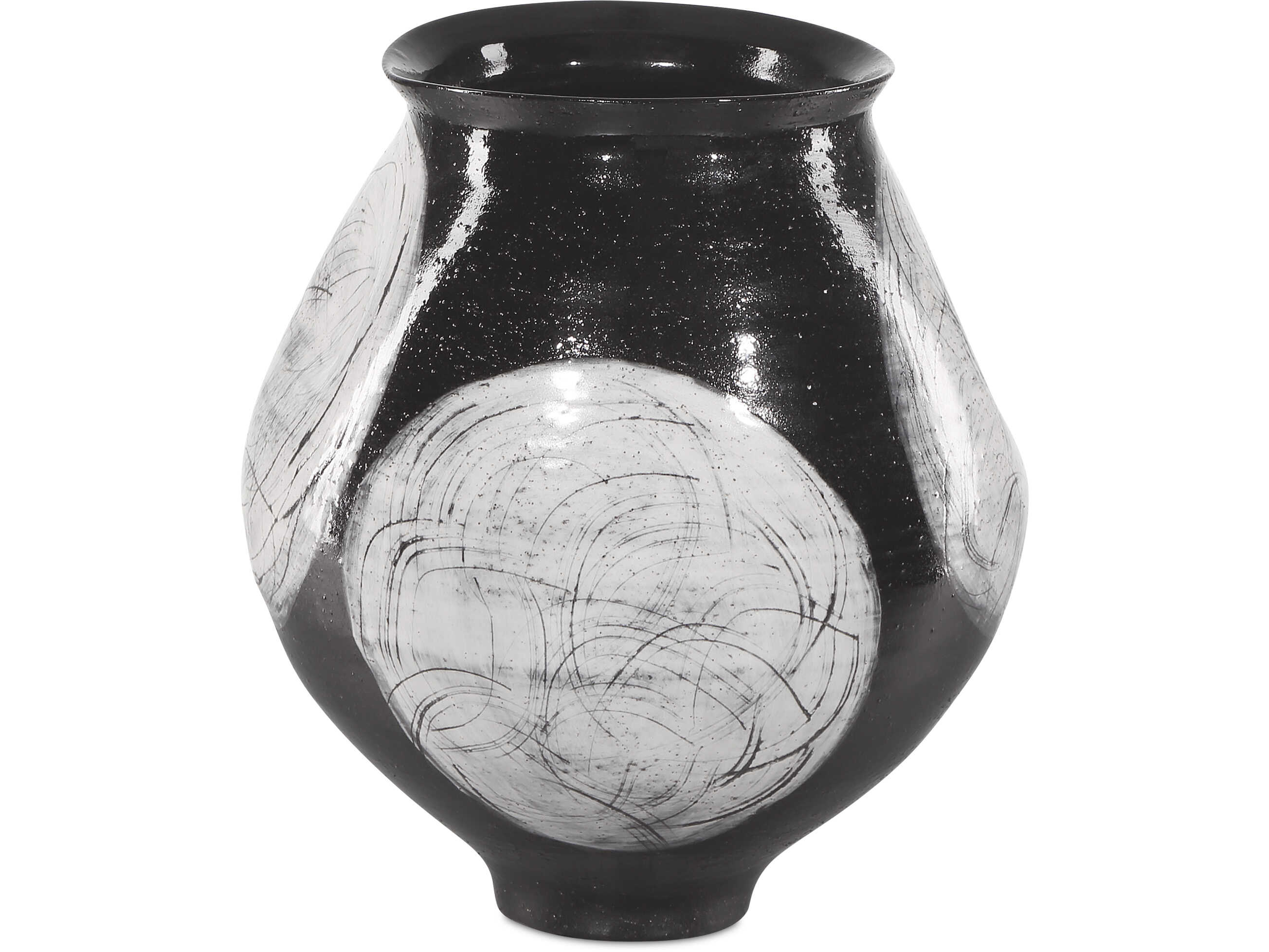 Currey & Company Nakamura Black Light Gray Vase