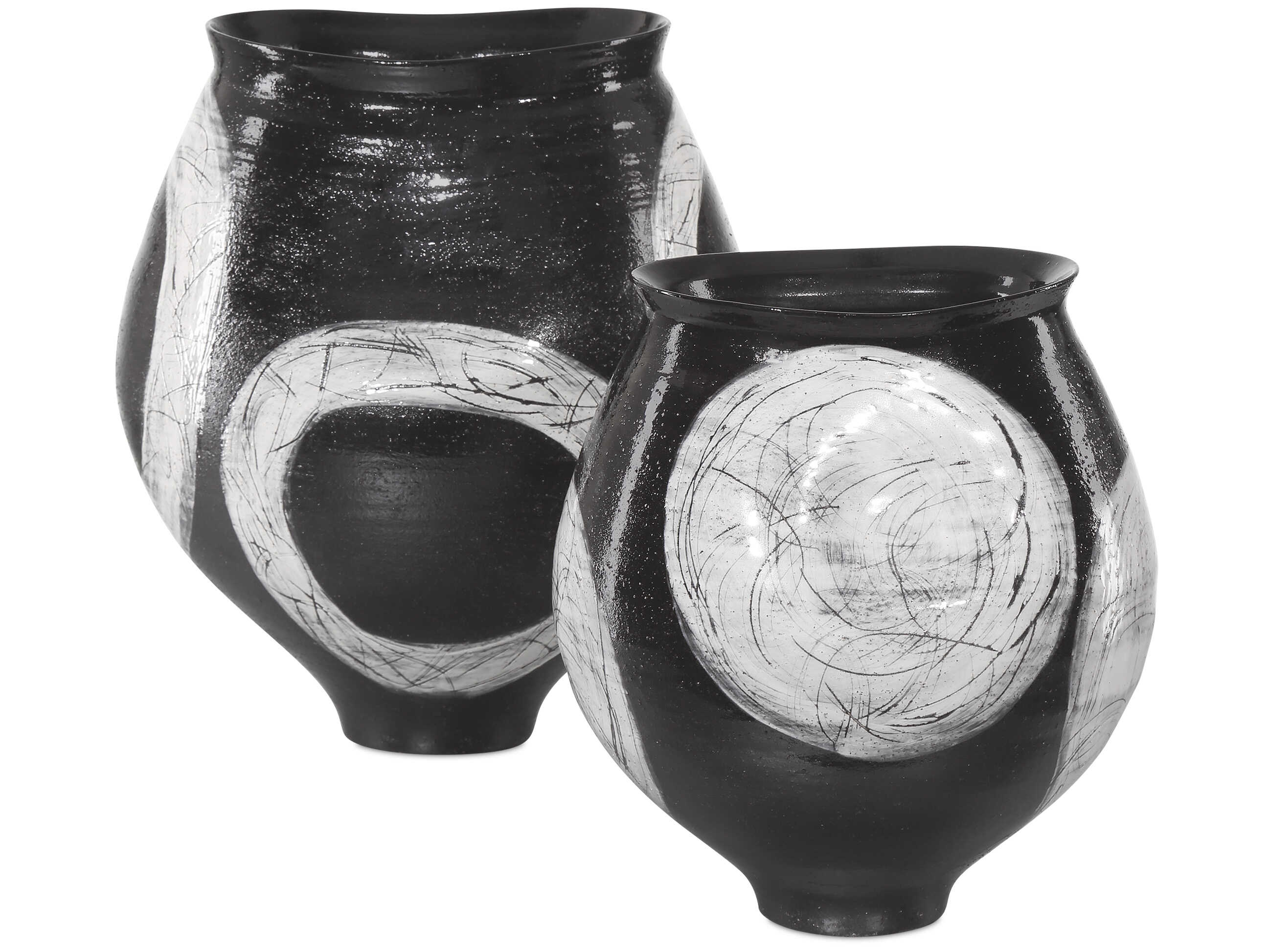 Currey & Company Nakamura Black Light Gray Vase