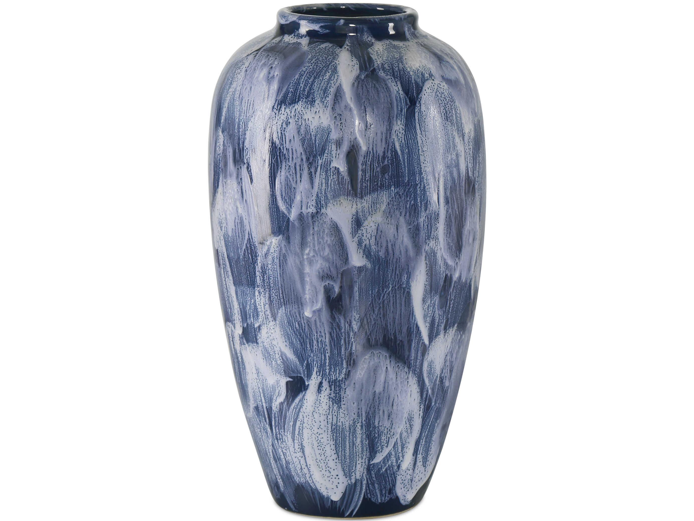 Currey & Company Pallas Blue White Vase Set of 2