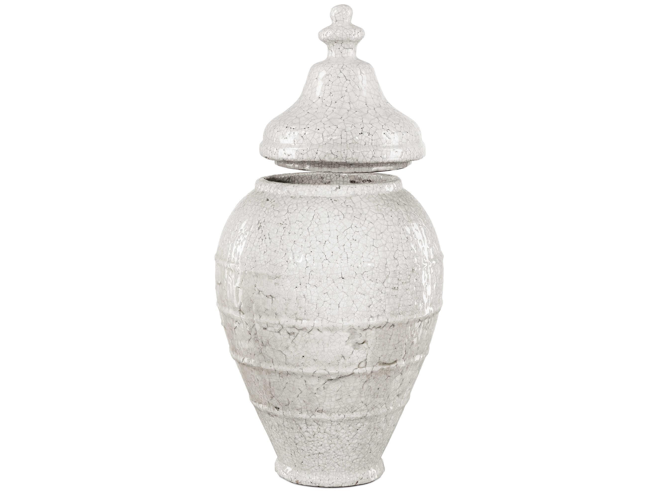 Currey & Company Virginal Antique White Jar