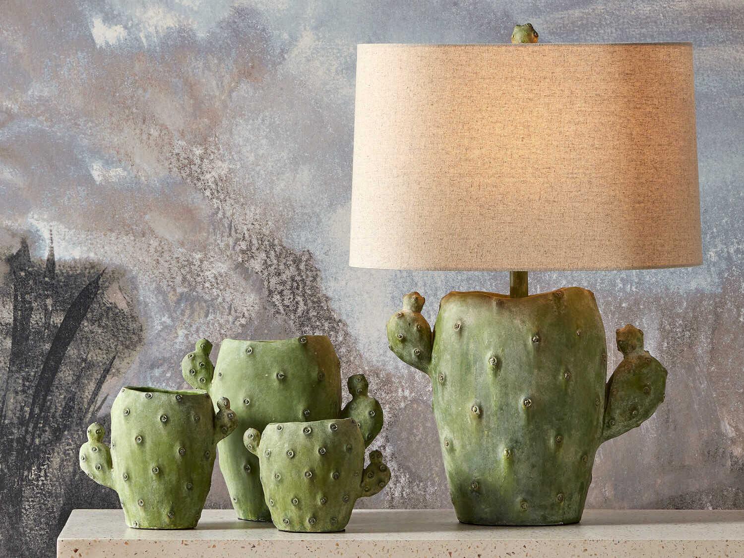 Currey & Company Cactus Green Vase Set of 3