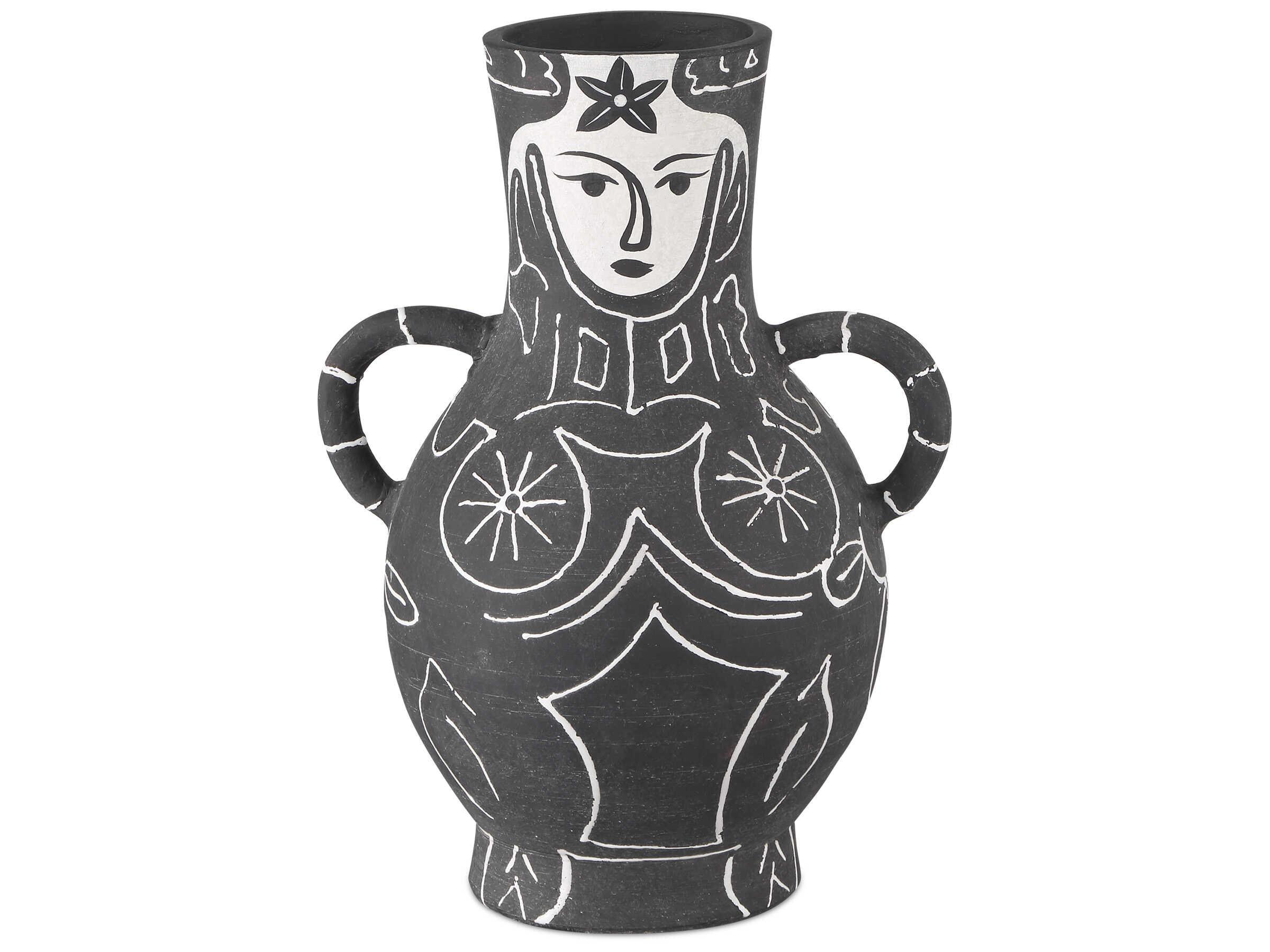 Currey & Company Saint-Paul-de-Vence Black White Vase