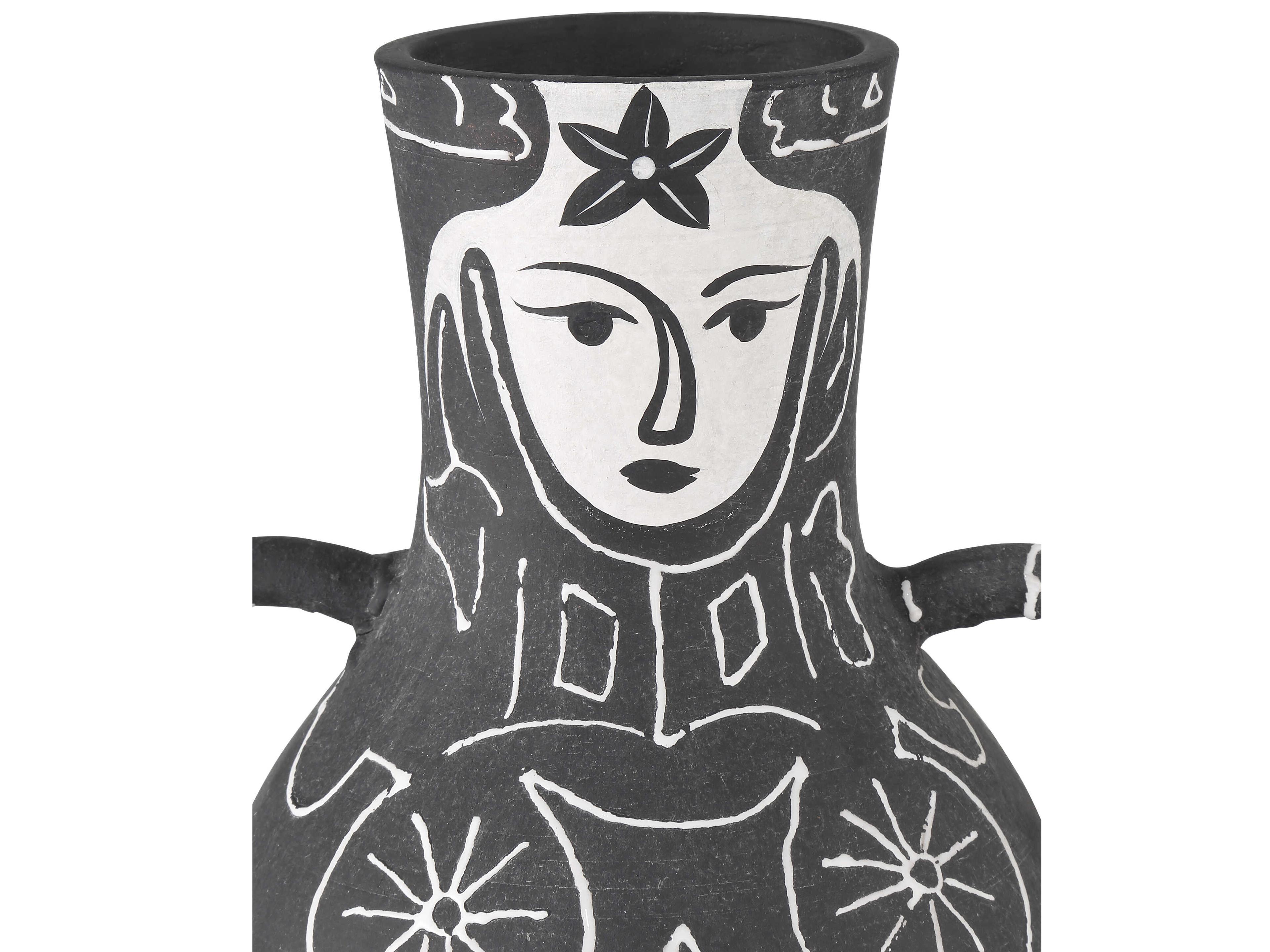 Currey & Company Saint-Paul-de-Vence Black White Vase