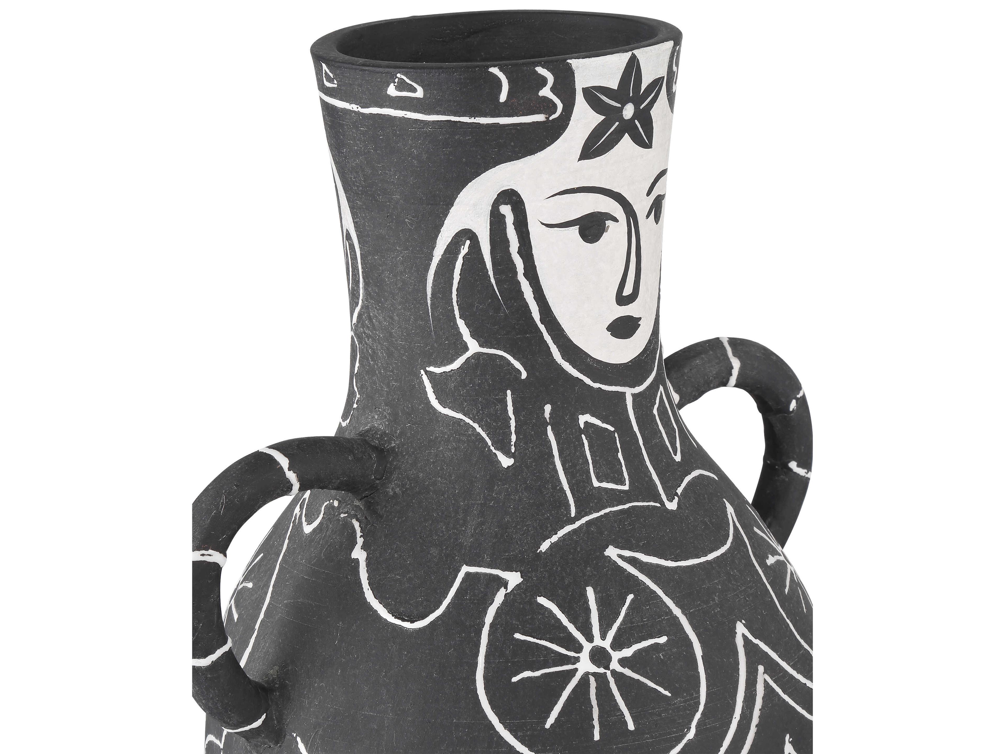 Currey & Company Saint-Paul-de-Vence Black White Vase