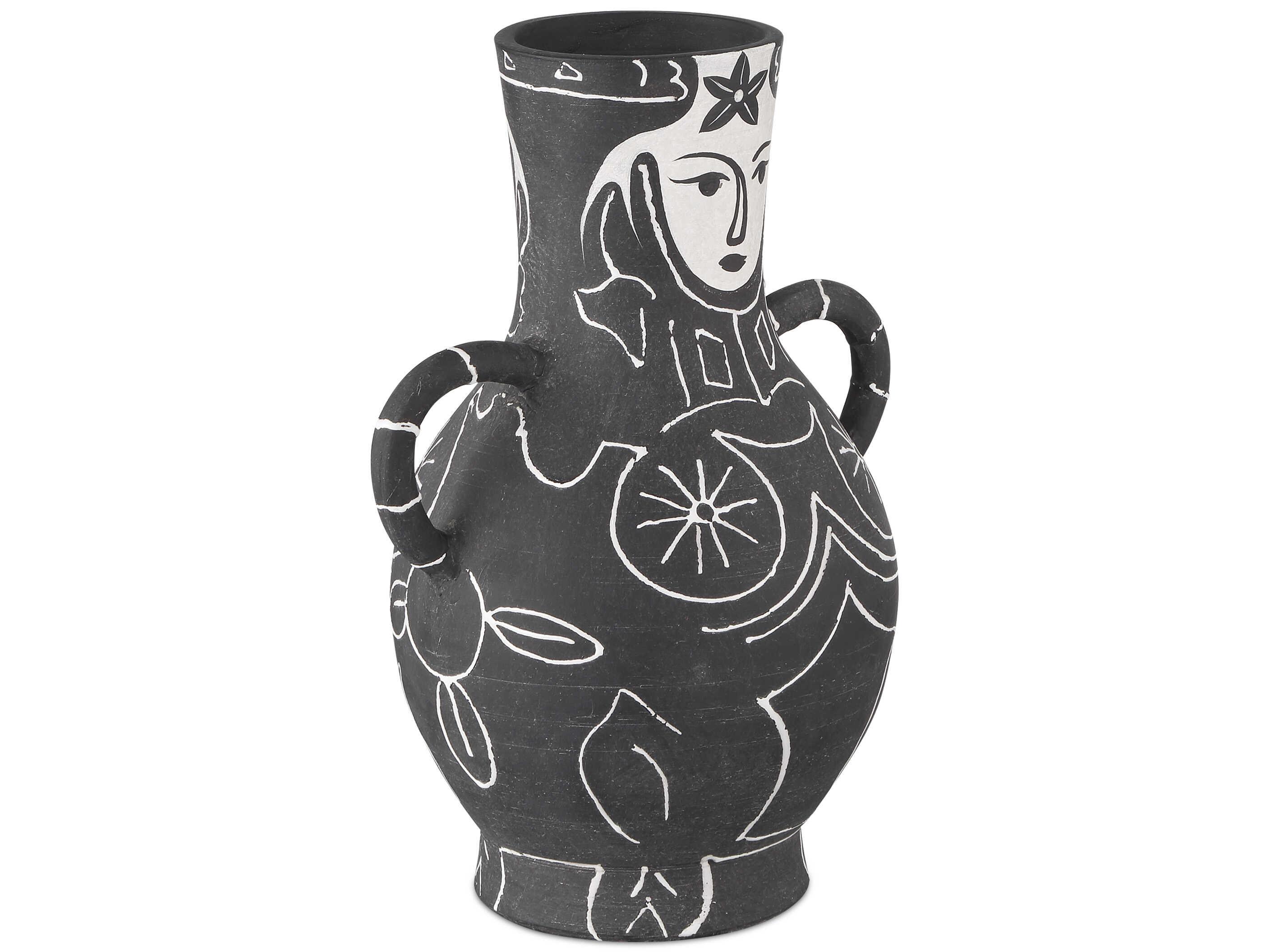Currey & Company Saint-Paul-de-Vence Black White Vase