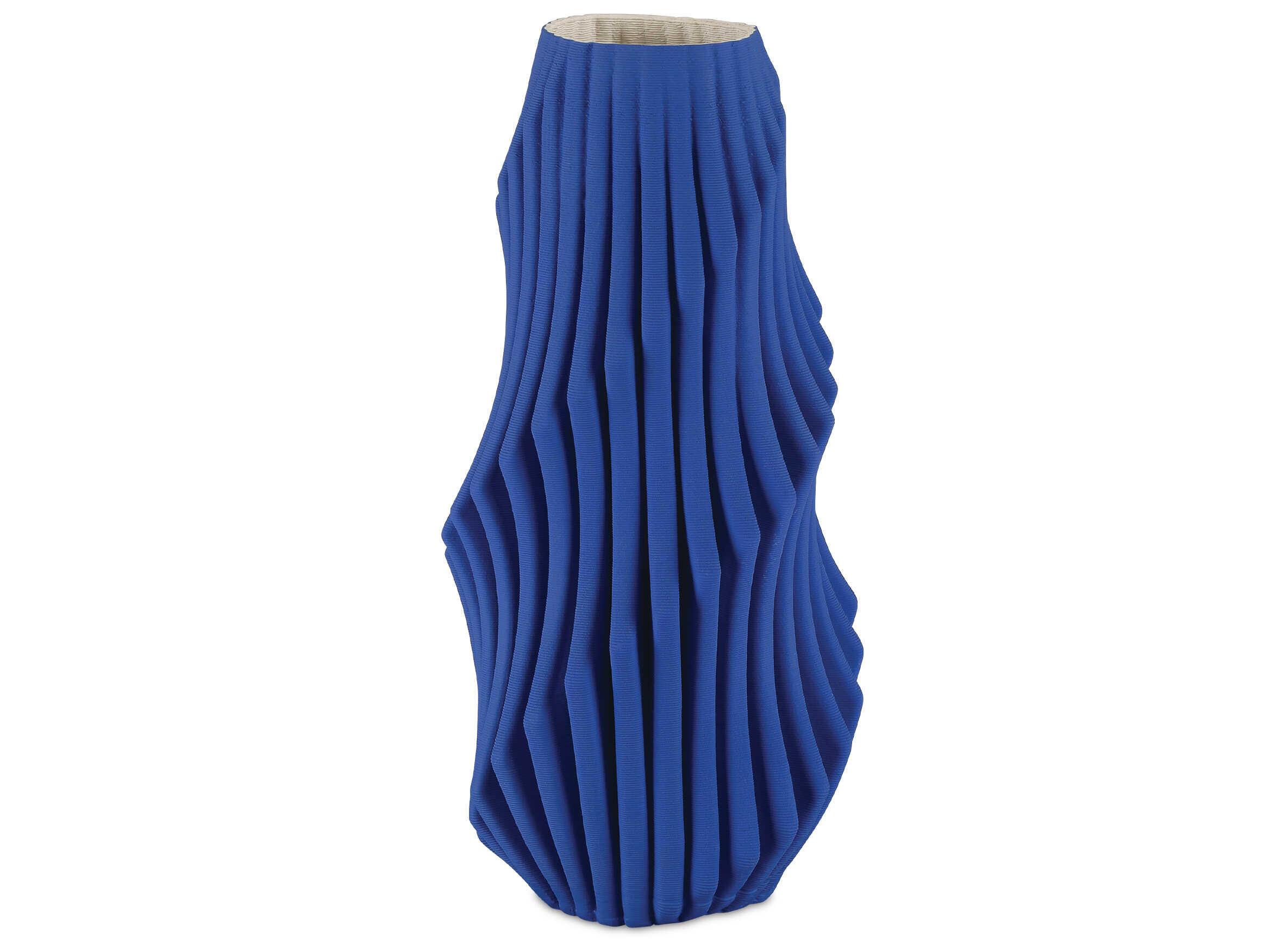 Currey & Company Cobalt Blue Pleat Vase
