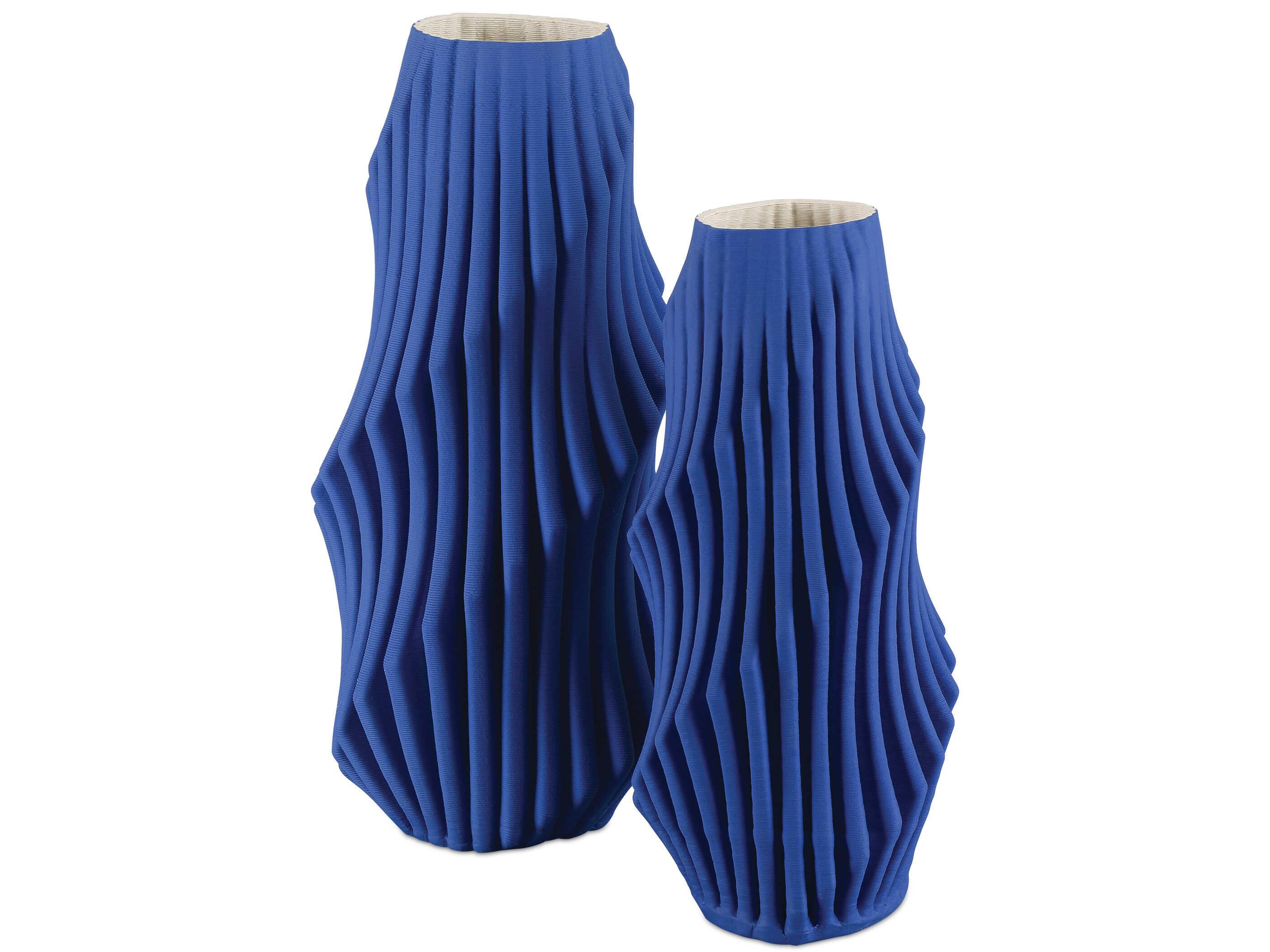 Currey & Company Cobalt Blue Pleat Vase