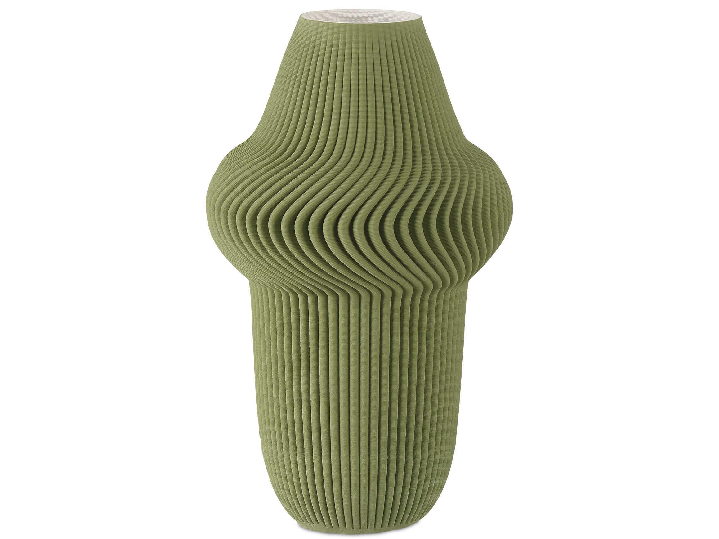Currey & Company Green Plisse Vase