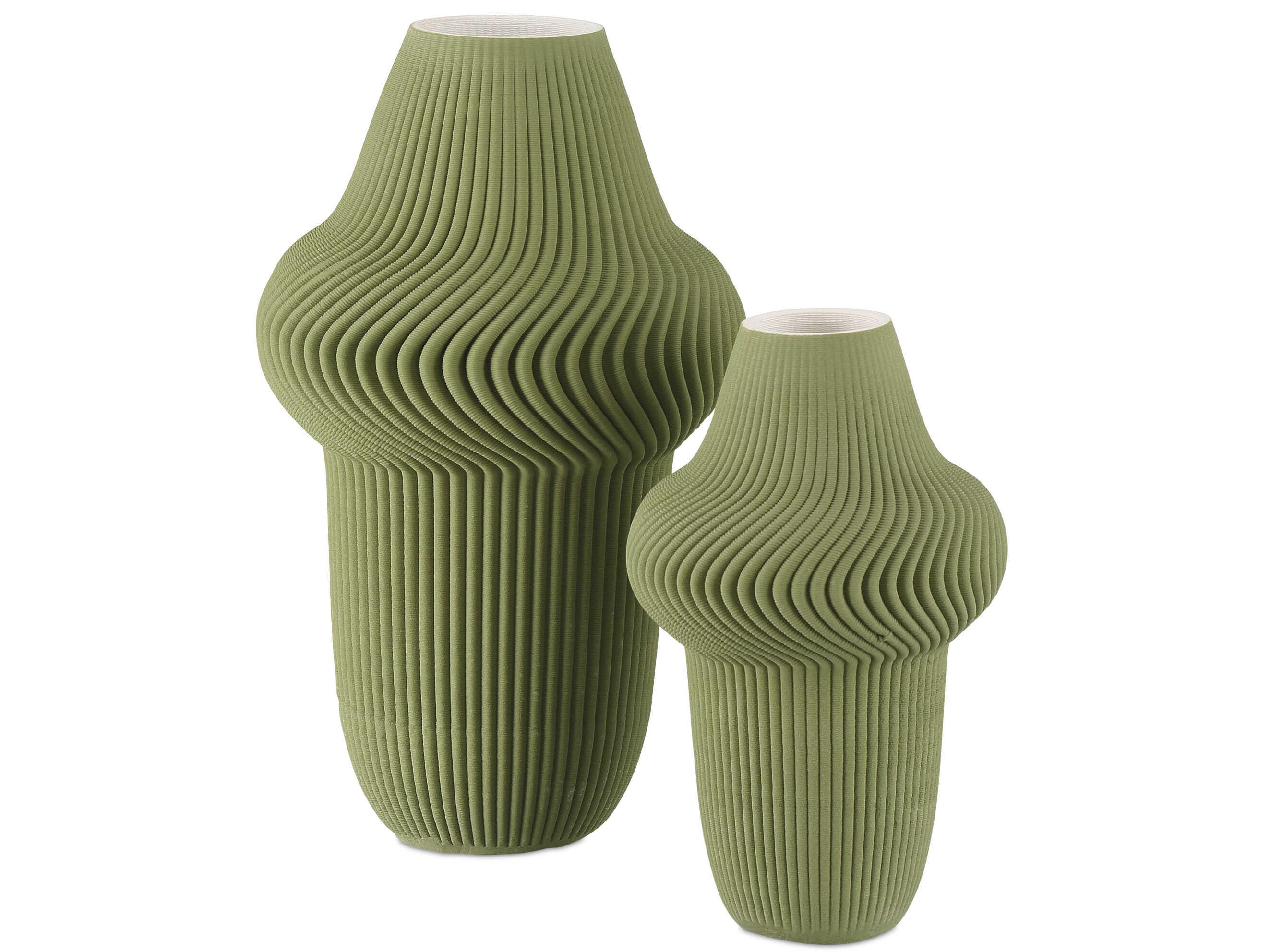 Currey & Company Green Plisse Vase