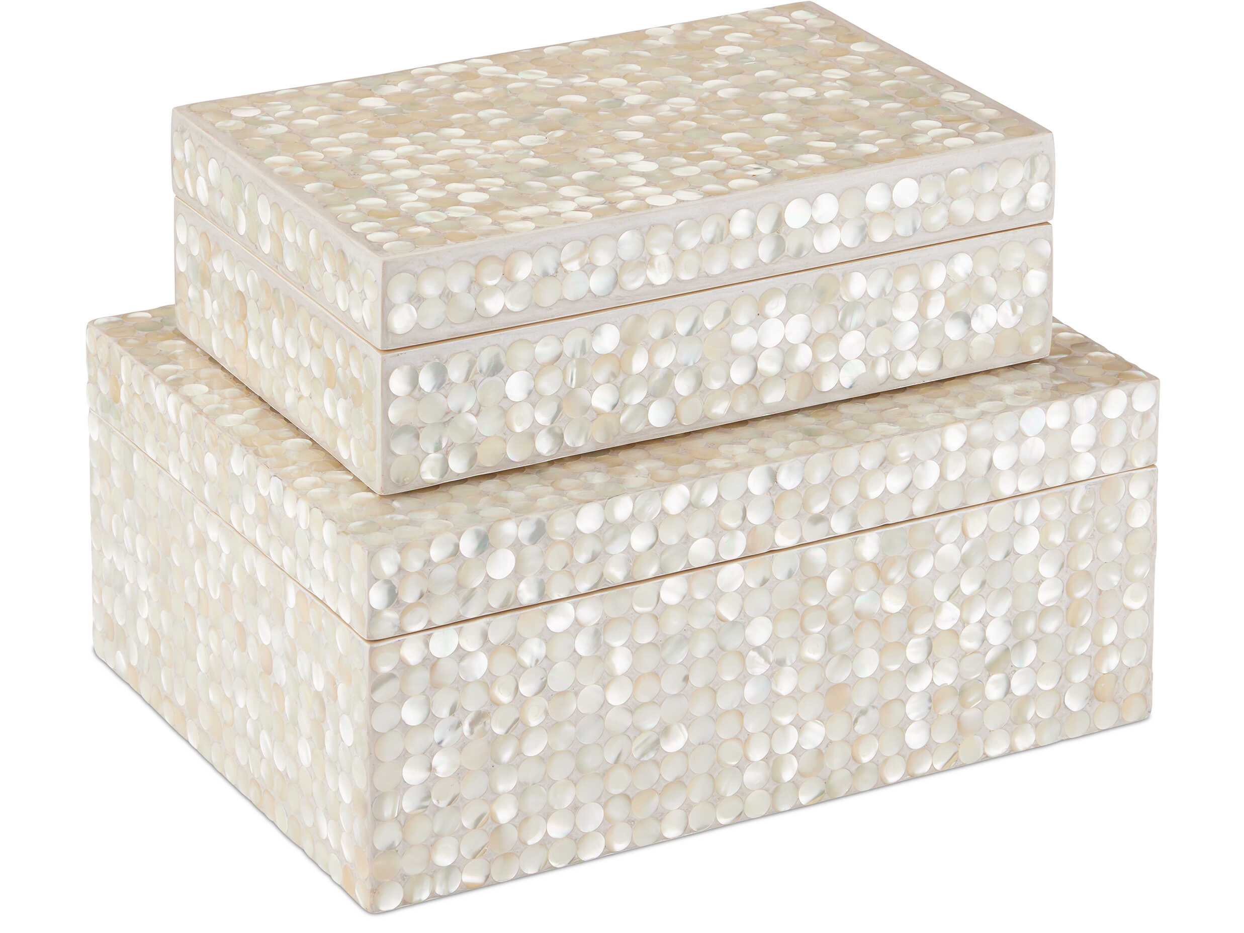 Currey & Company Natural Cream Gerri Dot Box Set of 2