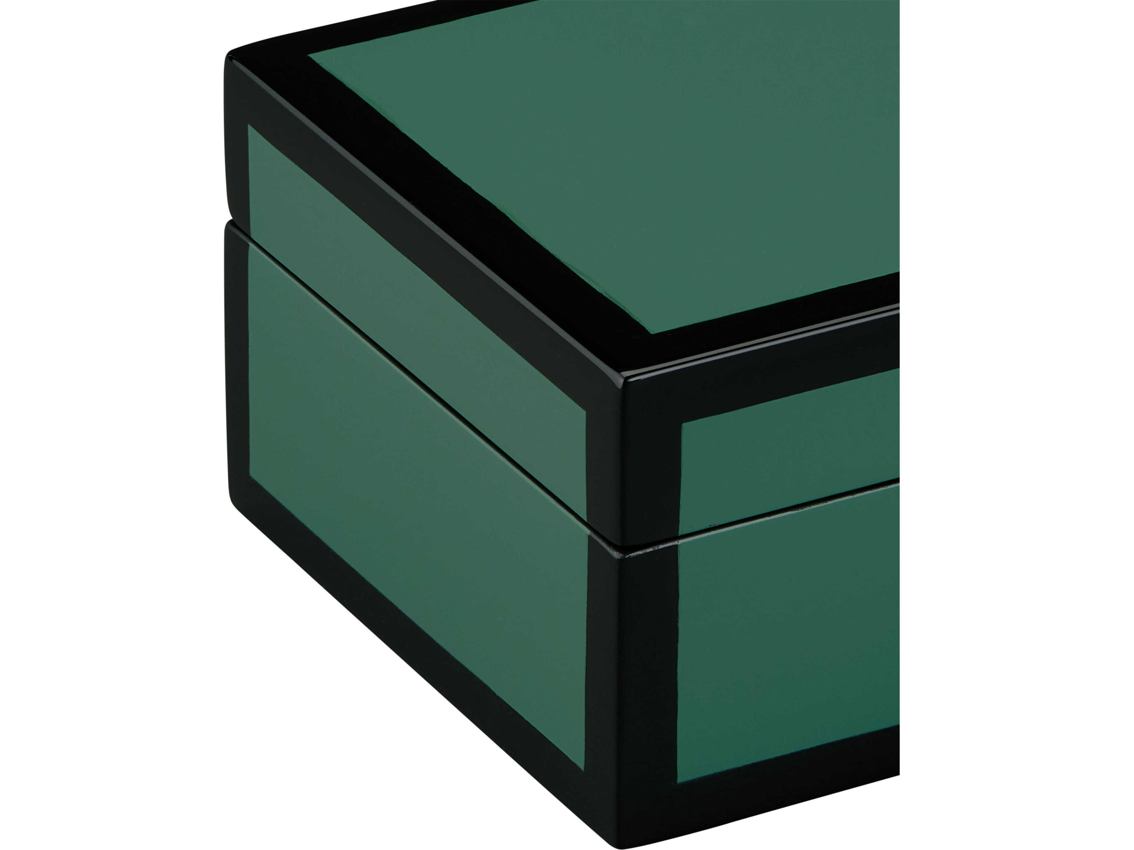 Currey & Company Green Lacquer Box Set of 2
