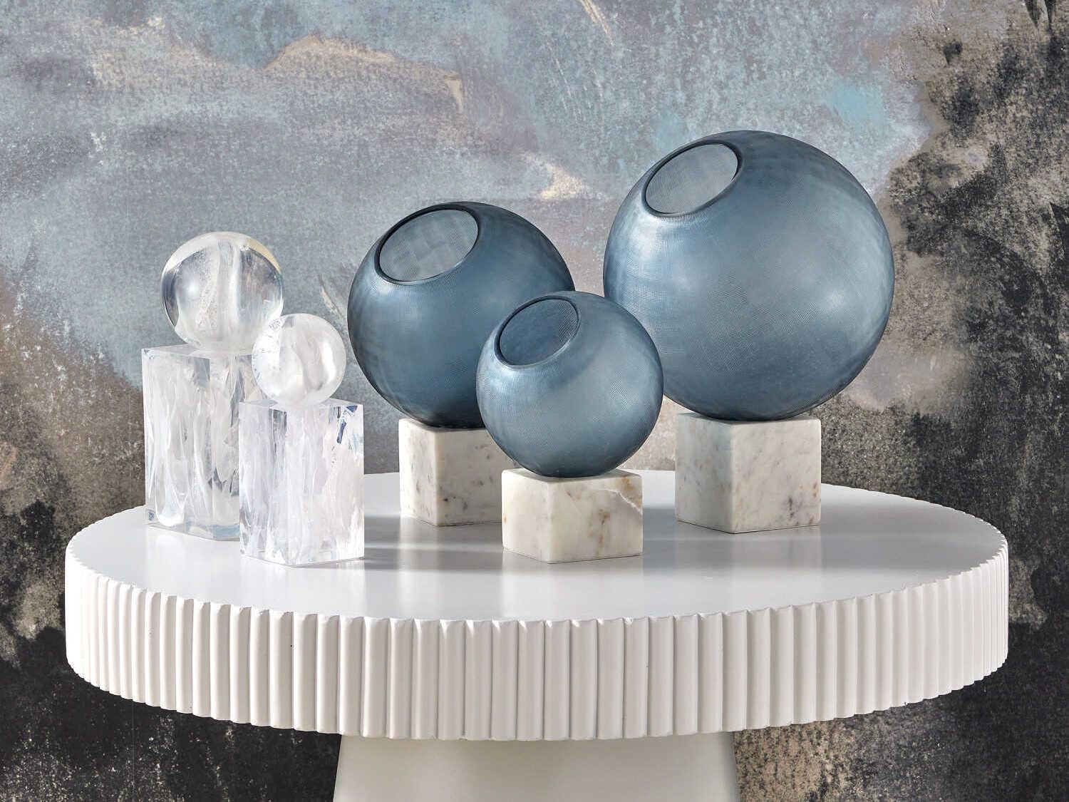 Currey & Company Nova White Objects Set of 2