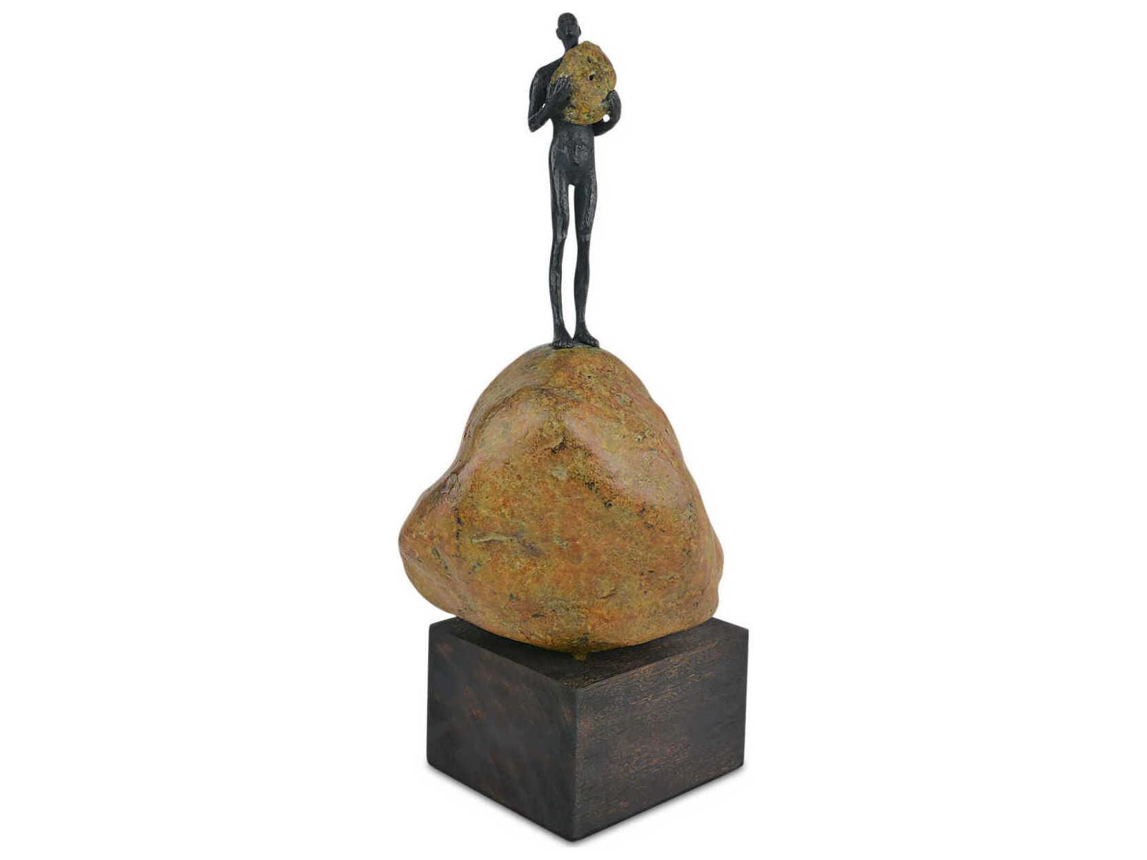 Currey & Company Man on Rock Sculpture