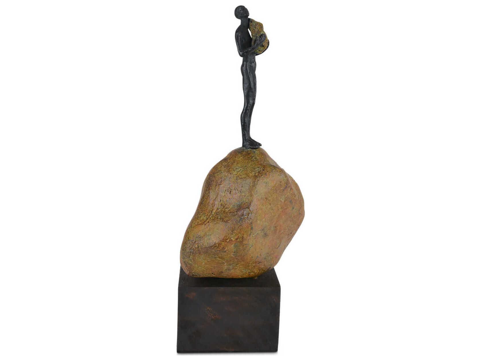 Currey & Company Man on Rock Sculpture