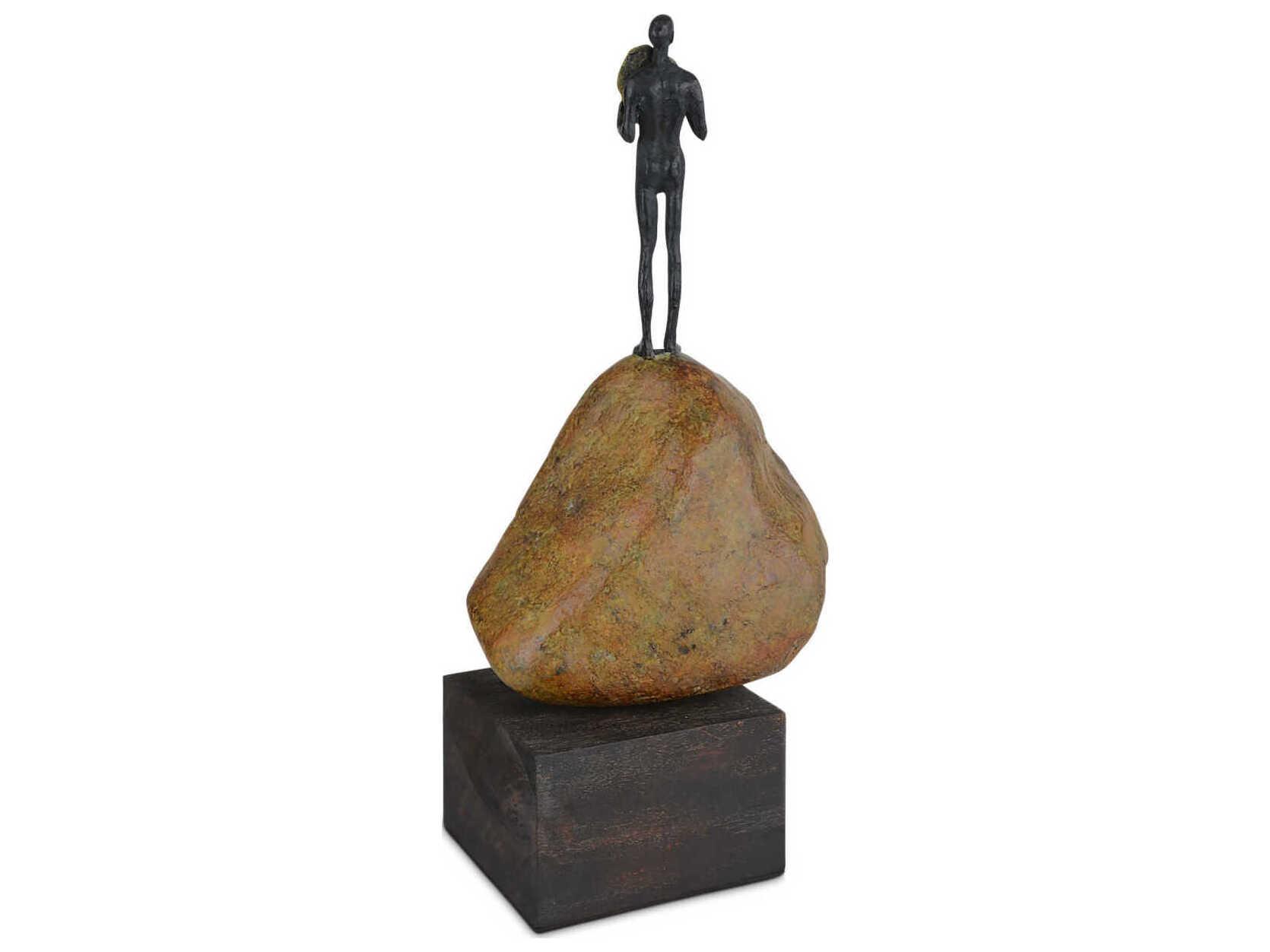 Currey & Company Man on Rock Sculpture