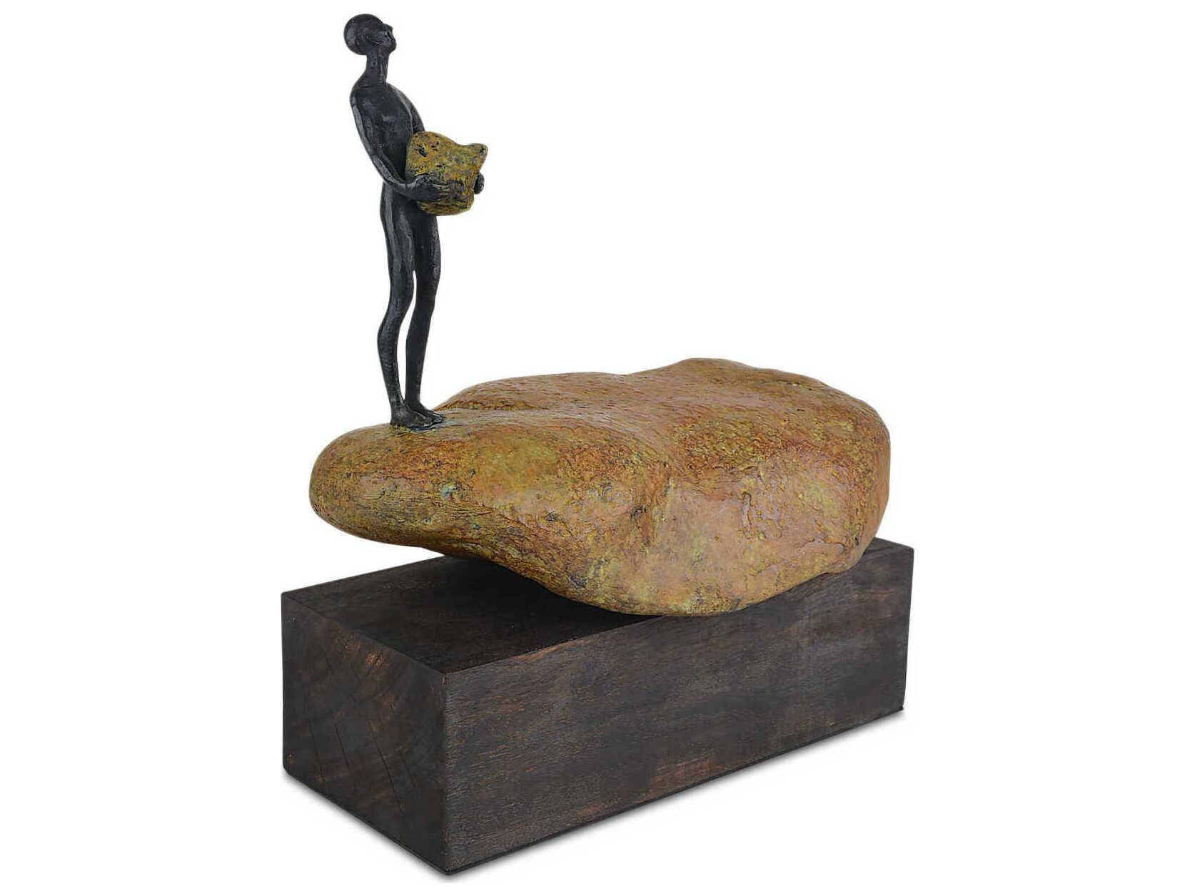 Currey & Company Man on Rock Sculpture