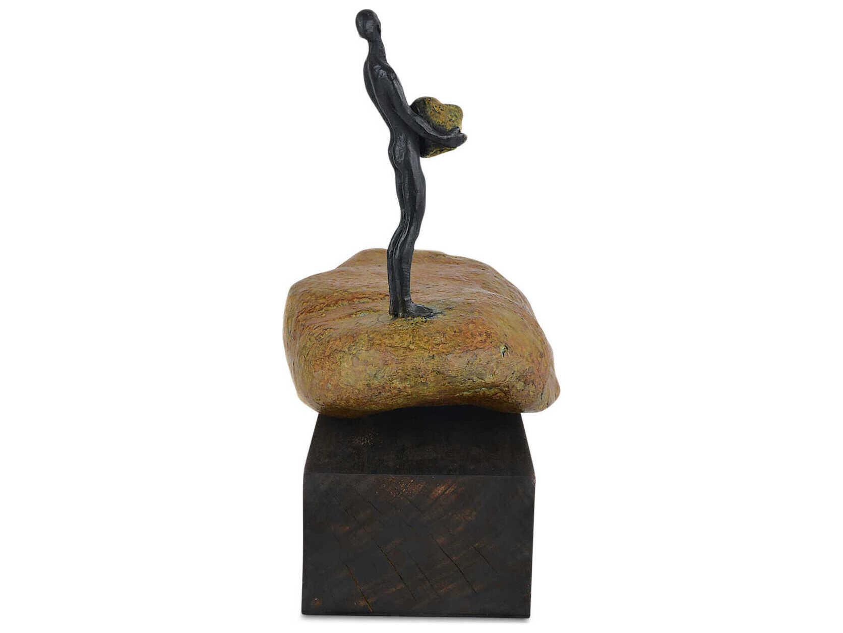 Currey & Company Man on Rock Sculpture