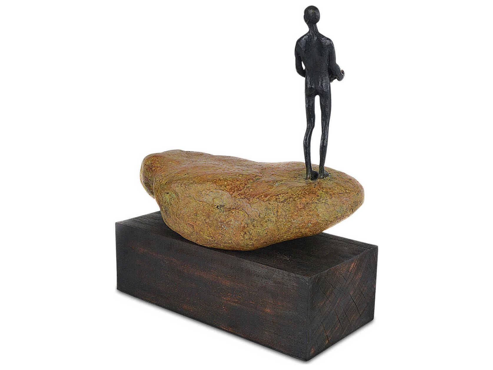 Currey & Company Man on Rock Sculpture