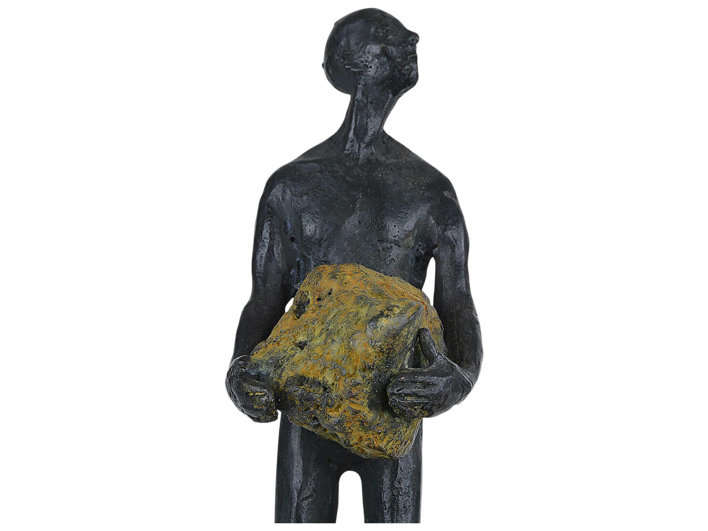 Currey & Company Man on Rock Sculpture