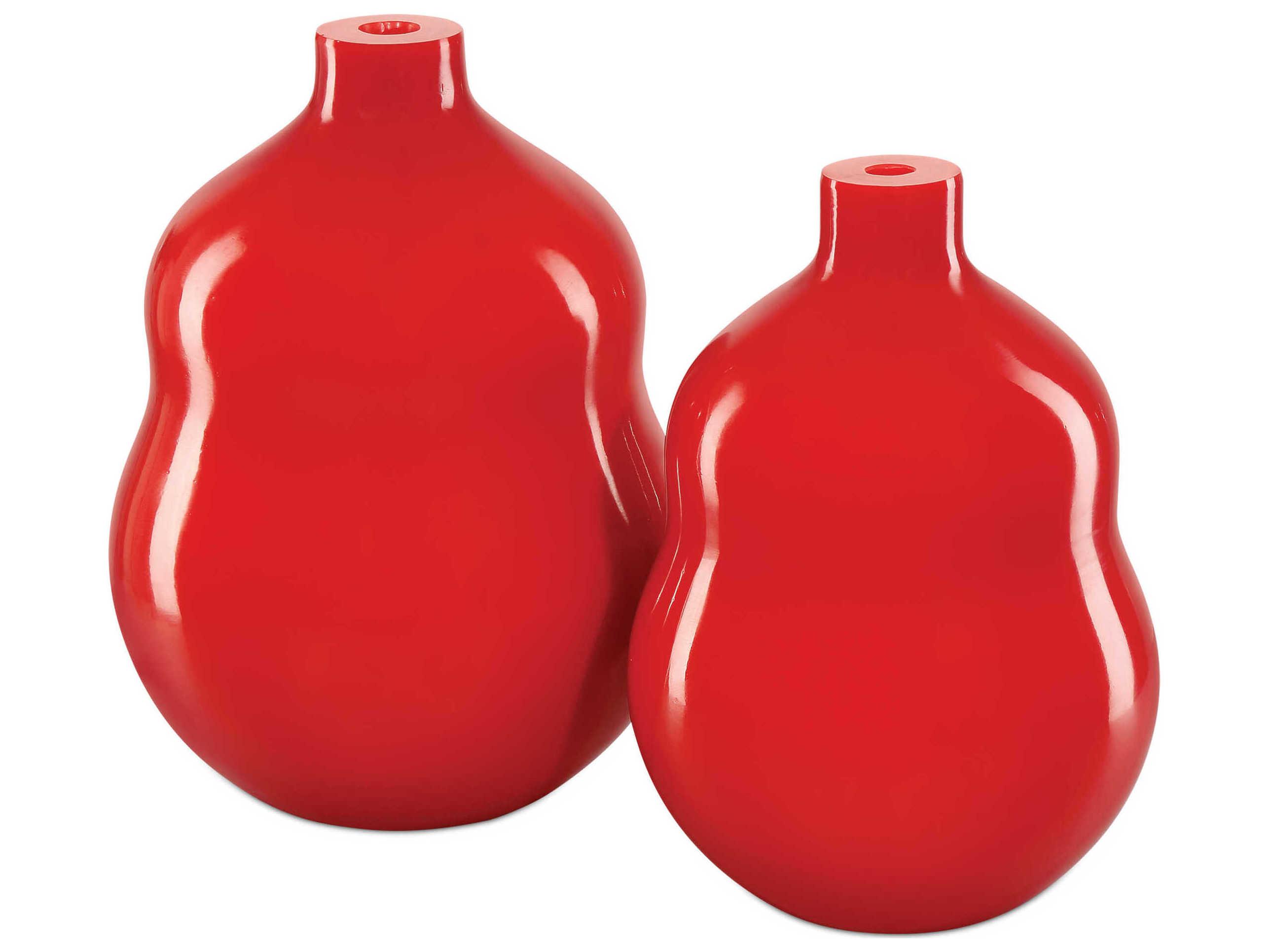 Currey & Company Bittersweet Coral Orange Peking Double Gourd Vase