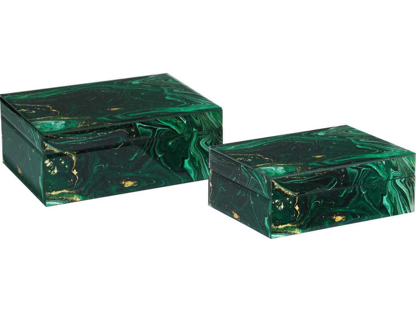 Currey & Company Interstellar Green Box (Set of 2)