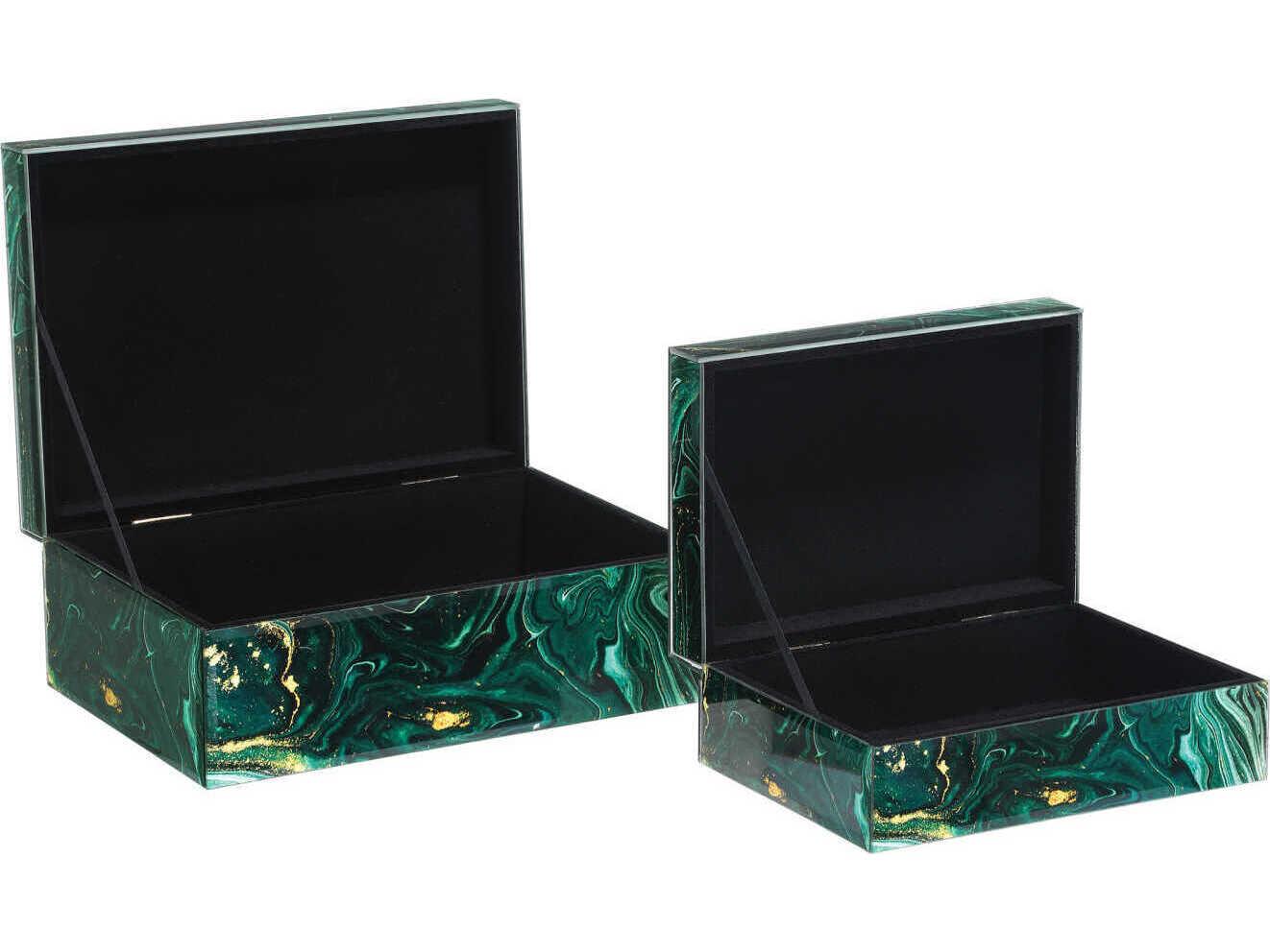 Currey & Company Interstellar Green Box (Set of 2)