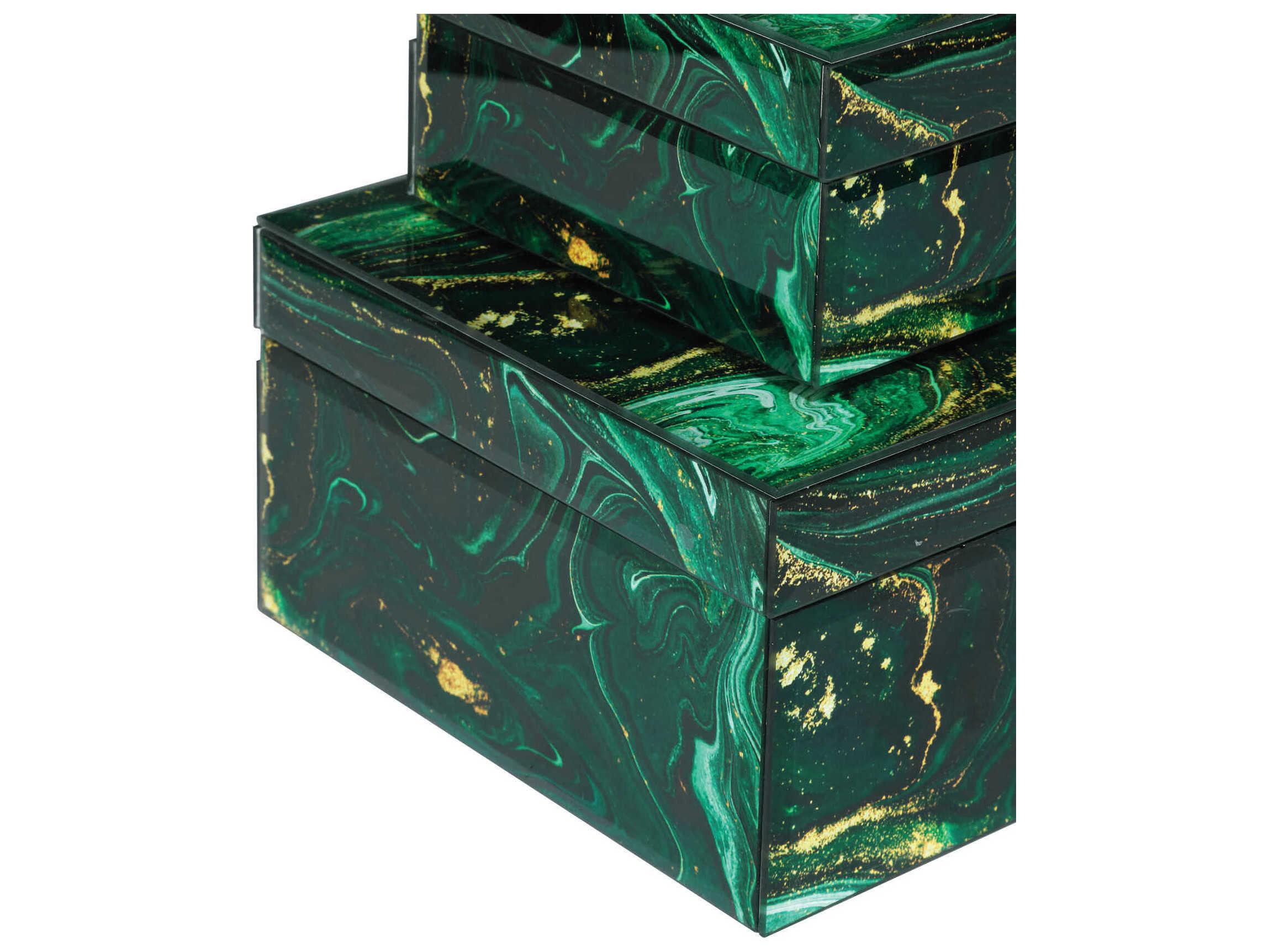 Currey & Company Interstellar Green Box (Set of 2)