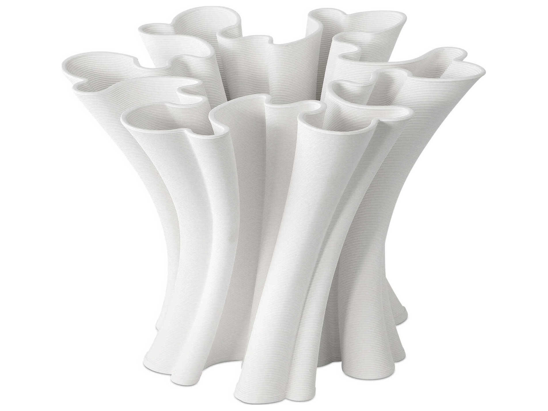 Currey & Company Godet Twist White Vase