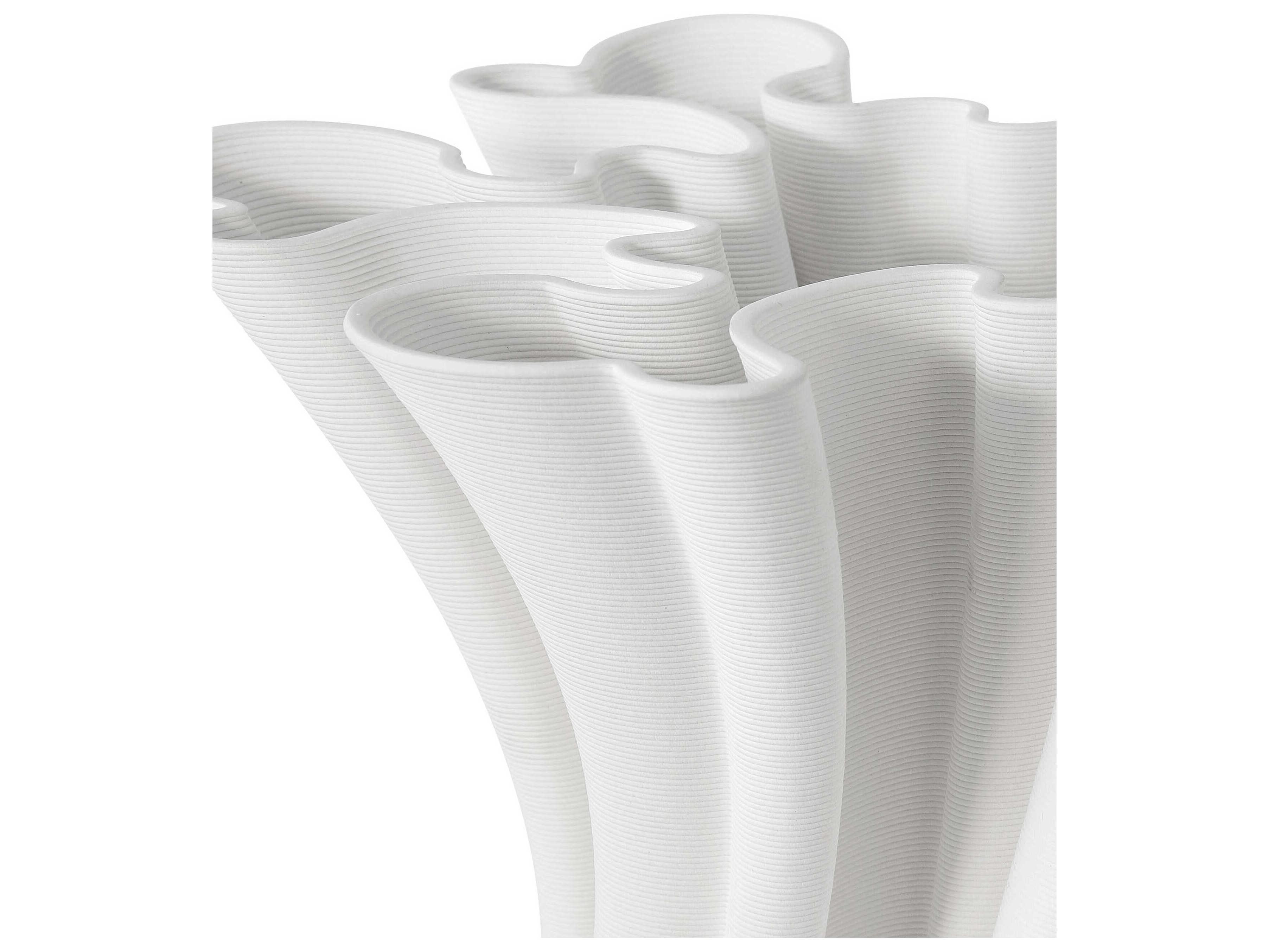 Currey & Company Godet Twist White Vase