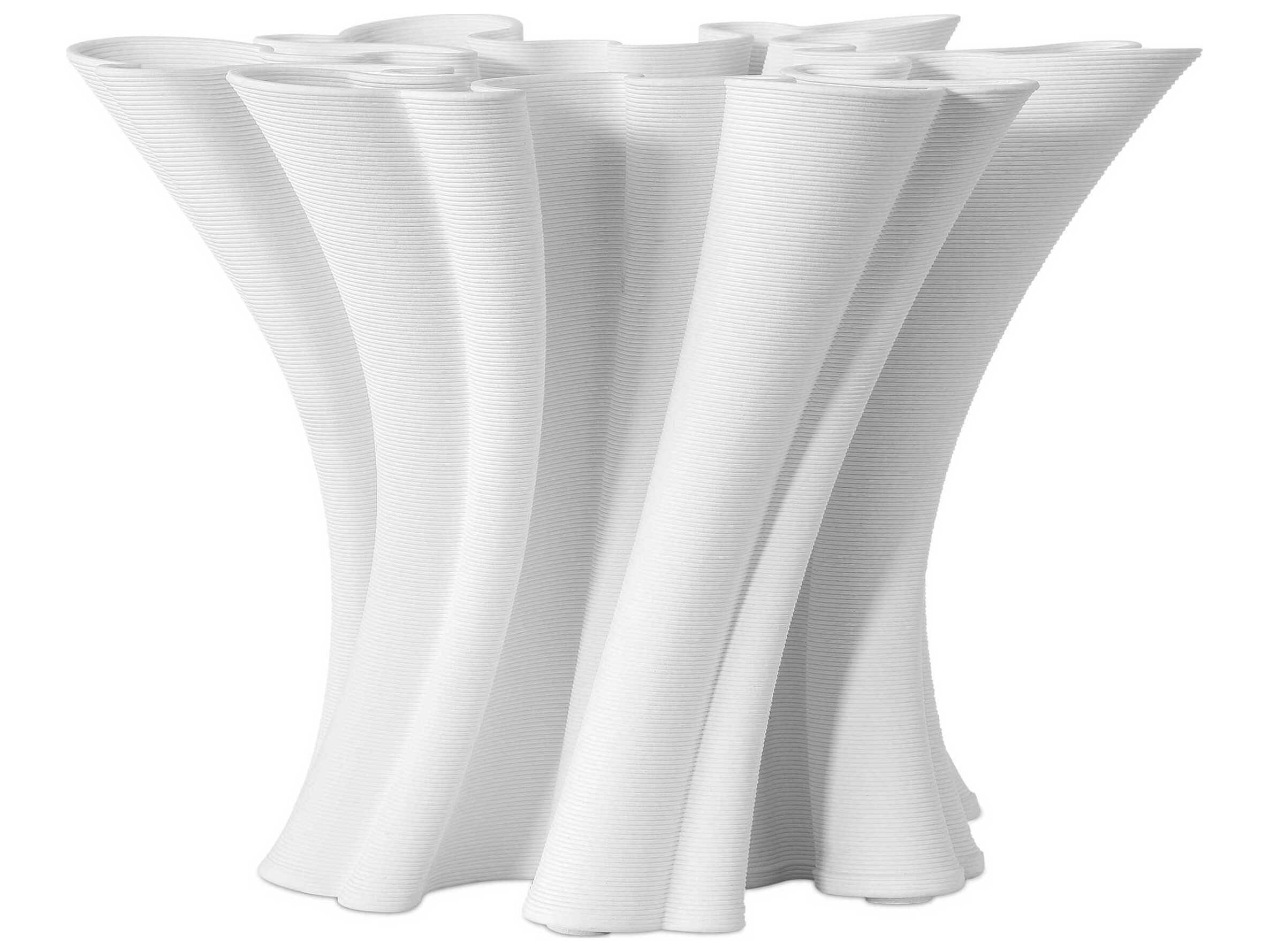 Currey & Company Godet Twist White Vase