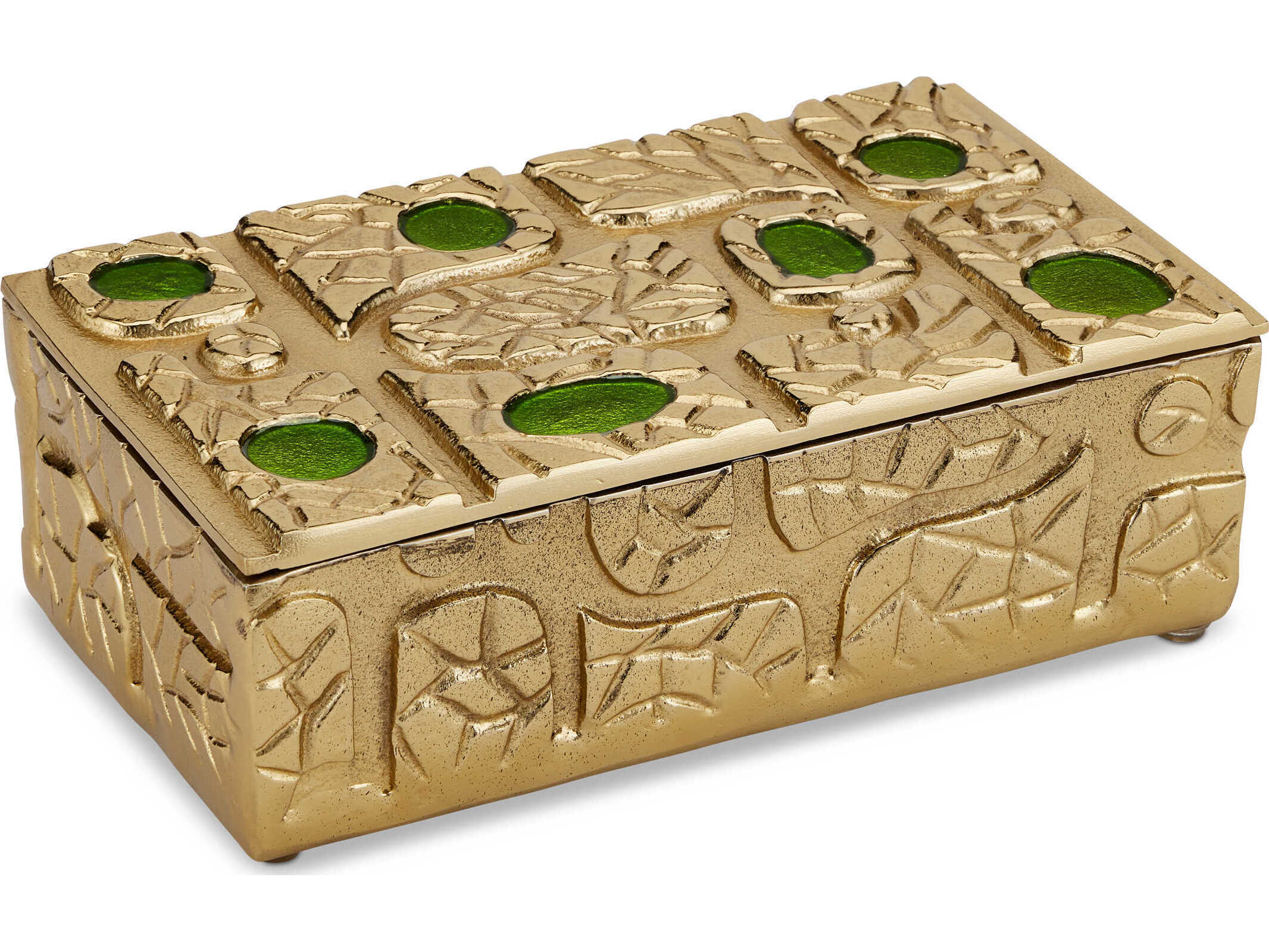 Currey & Company Beau Monde Gold Green Box