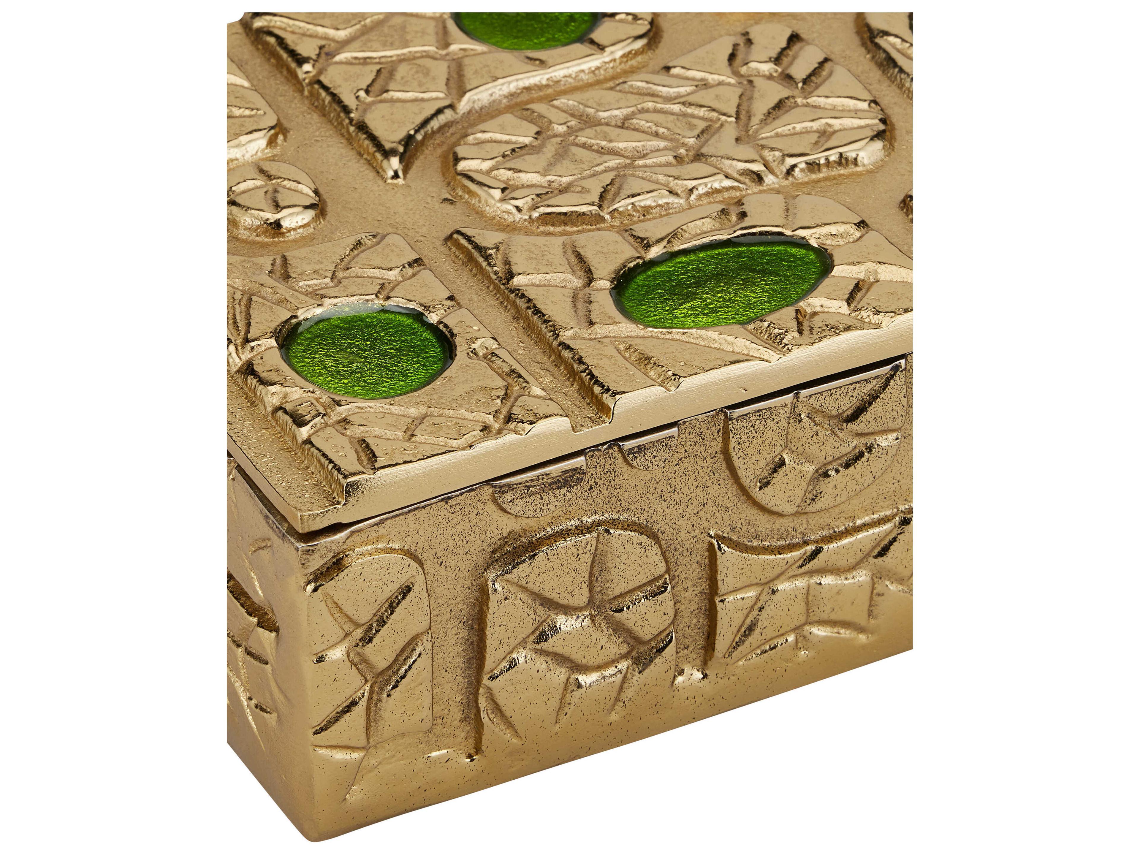 Currey & Company Beau Monde Gold Green Box