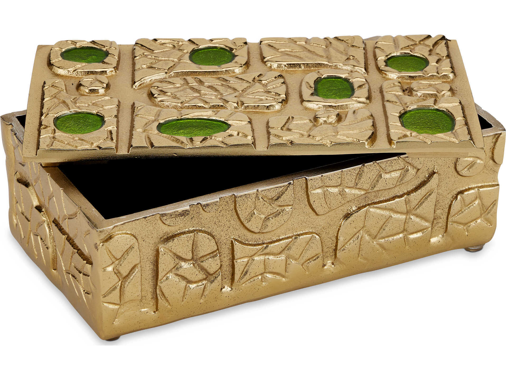 Currey & Company Beau Monde Gold Green Box