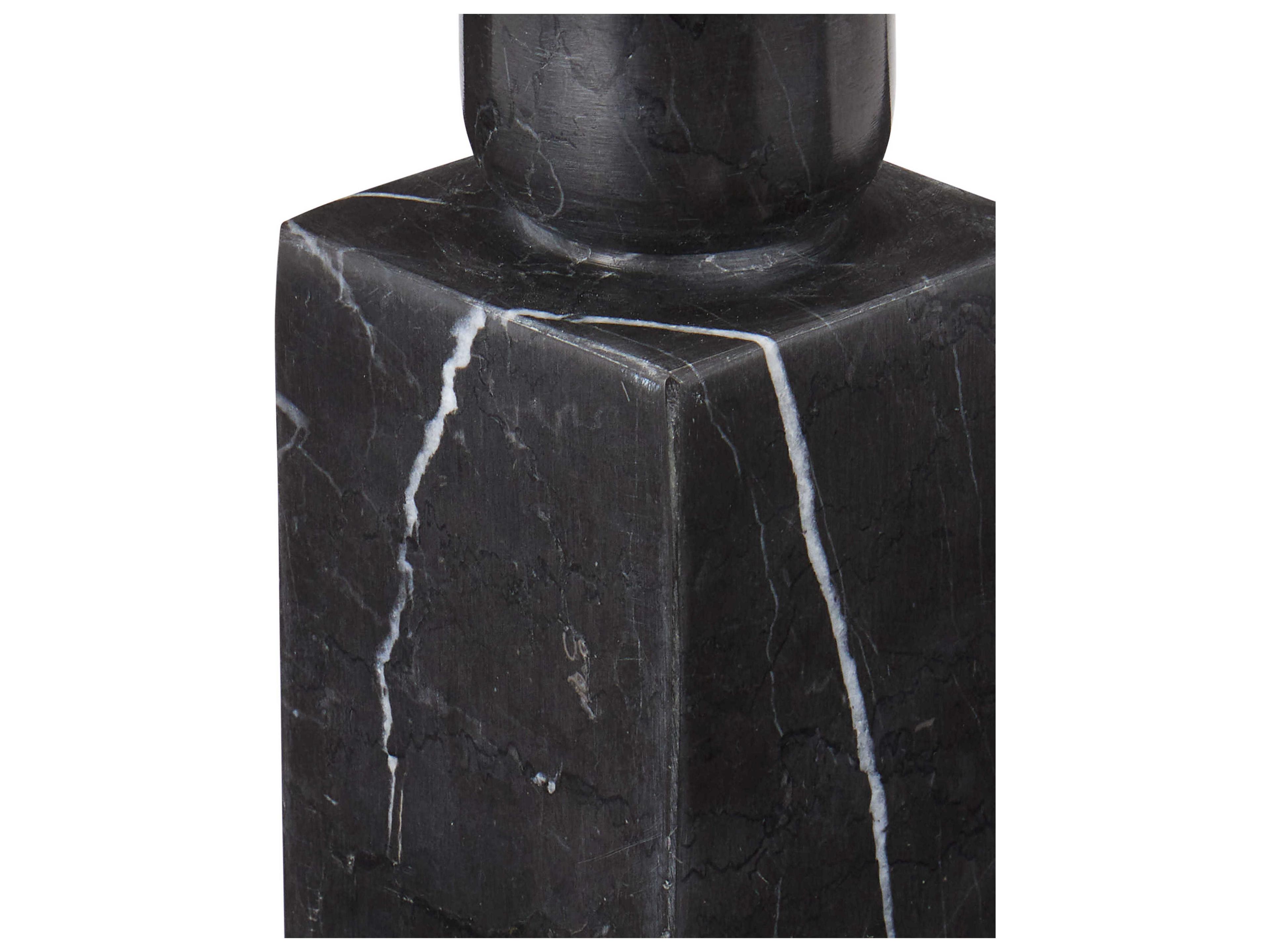 Currey & Company Lithos Black Candle Holder (Set of 2)