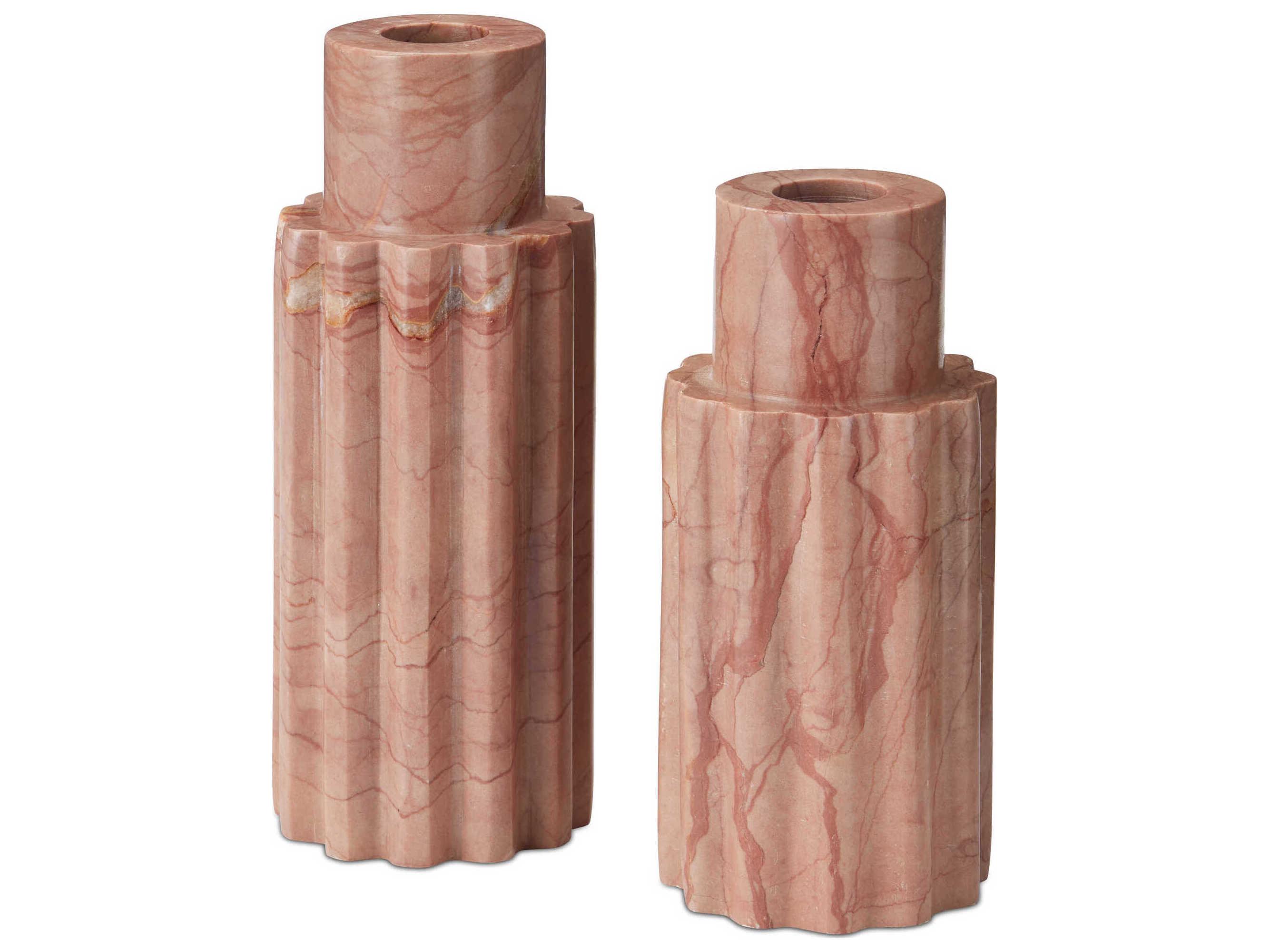 Currey & Company Penrose Pink Candle Holder (Set of 2)