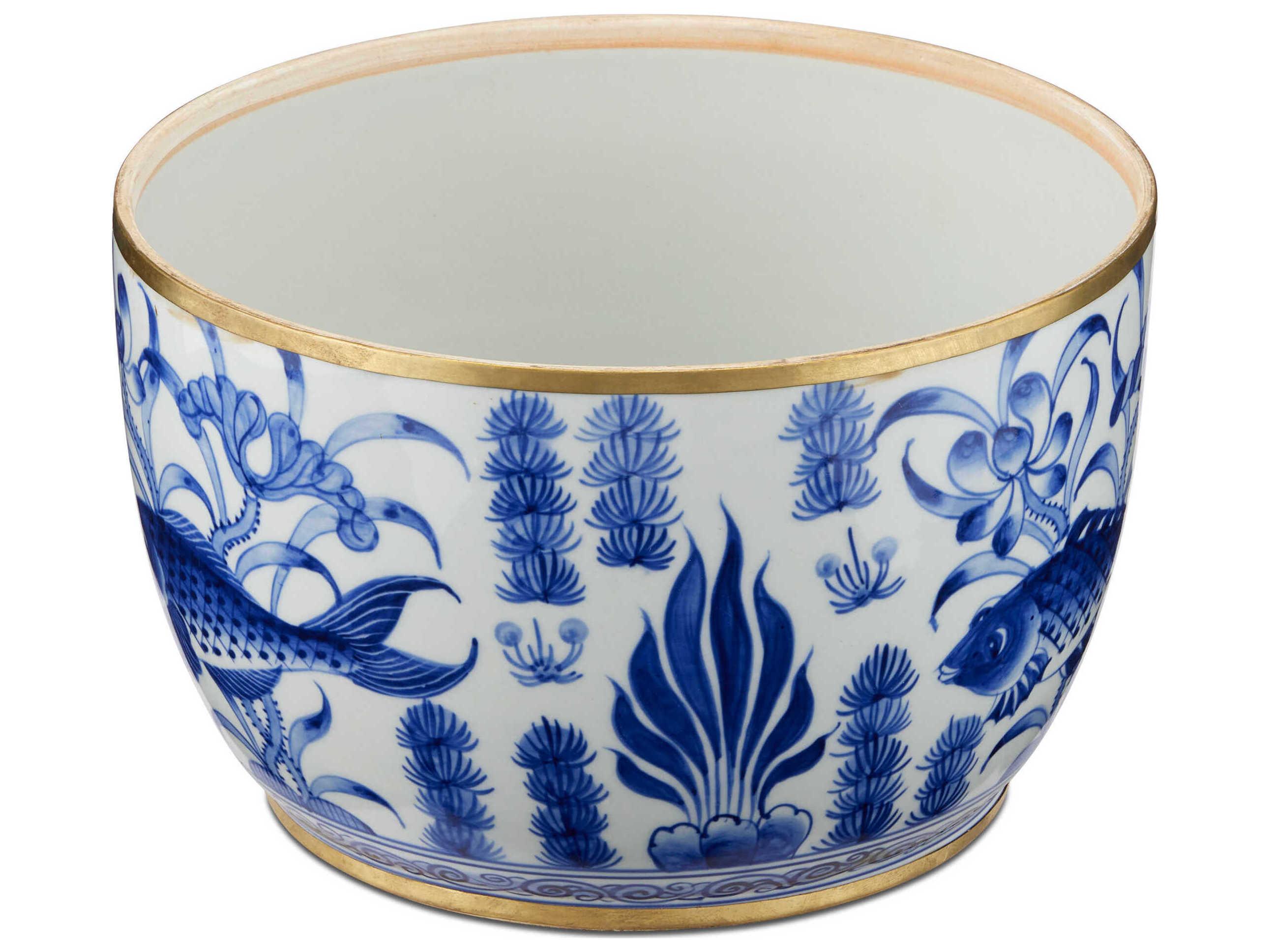 Currey & Company Blue White Rice Tureen (Set of 3)