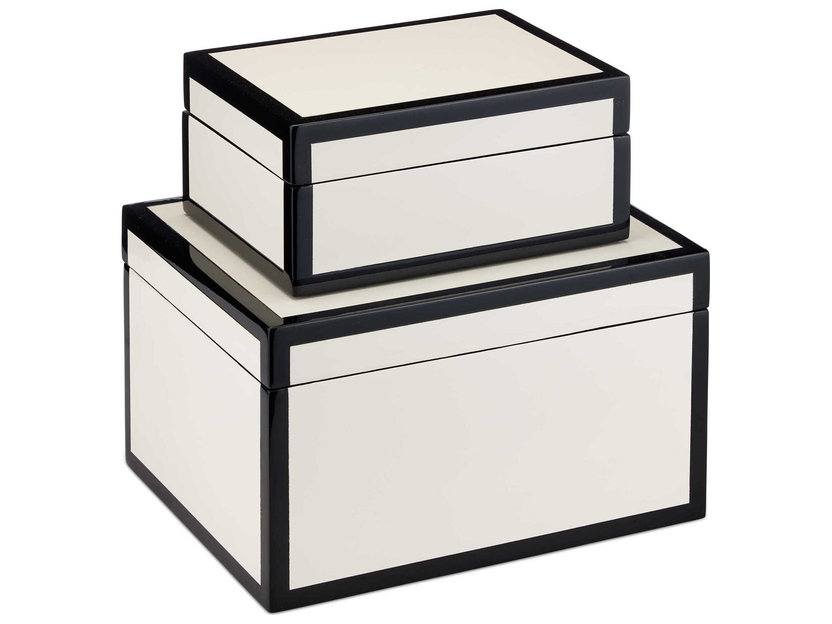 Currey & Company Ivory Lacquer Box (Set of 2)