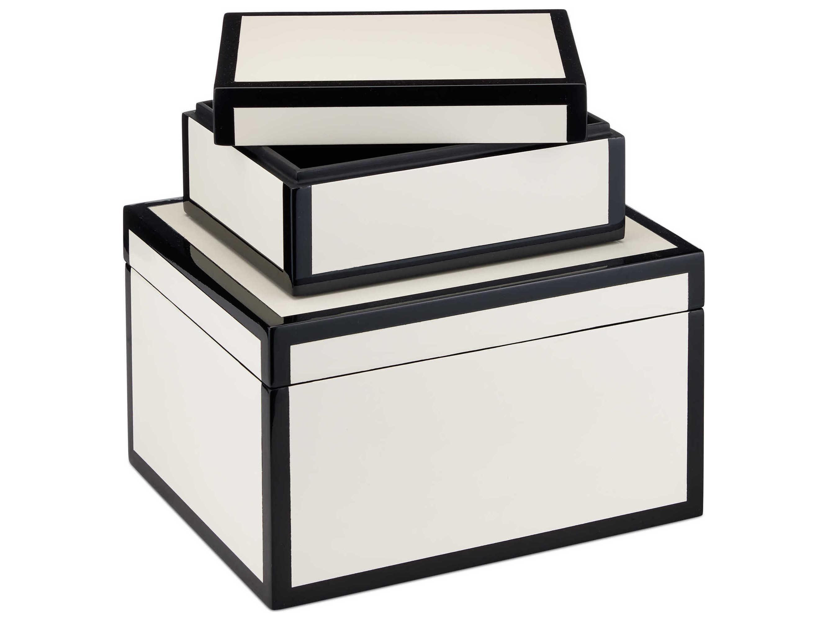 Currey & Company Ivory Lacquer Box (Set of 2)