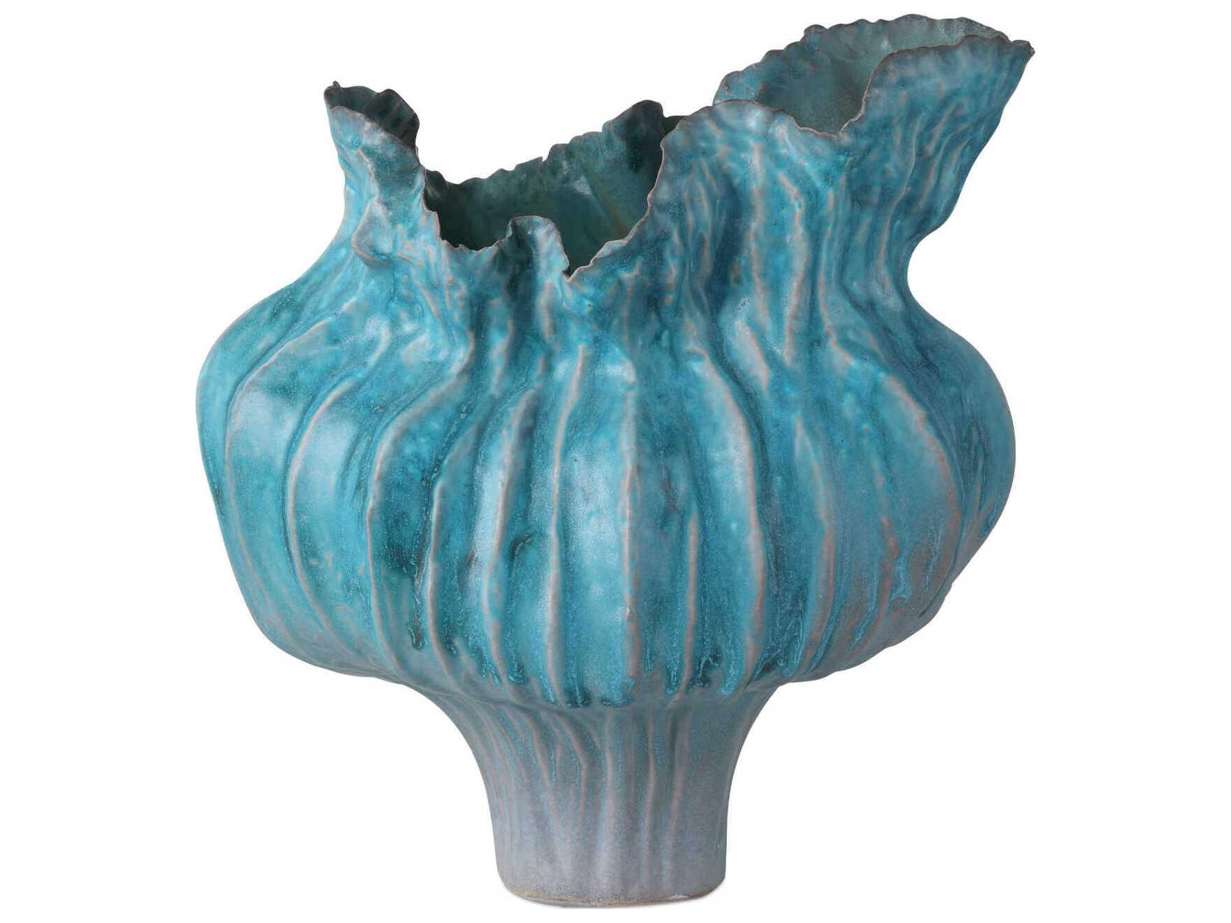 Currey & Company Flying Silk Blue Vase