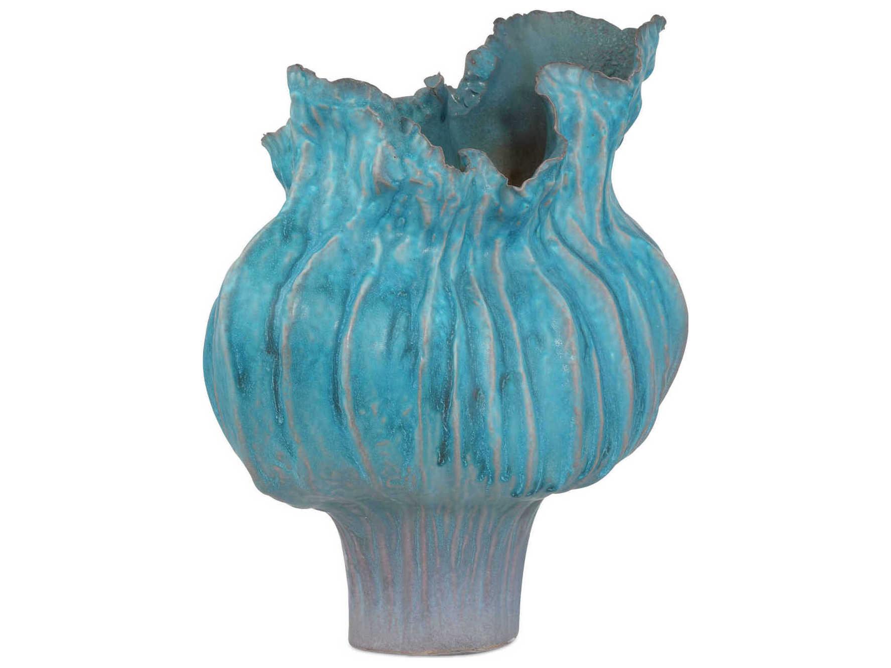 Currey & Company Flying Silk Blue Vase
