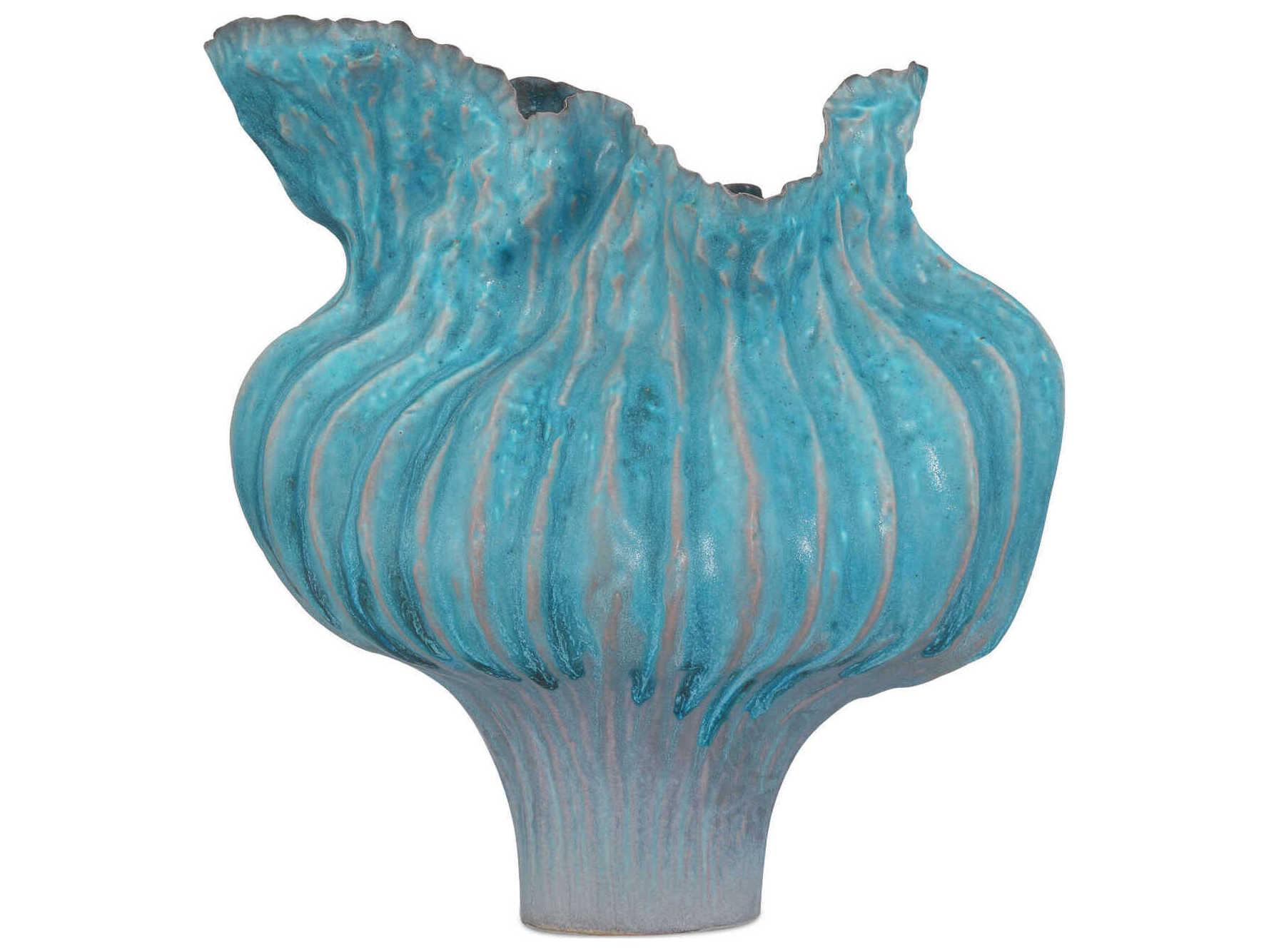 Currey & Company Flying Silk Blue Vase