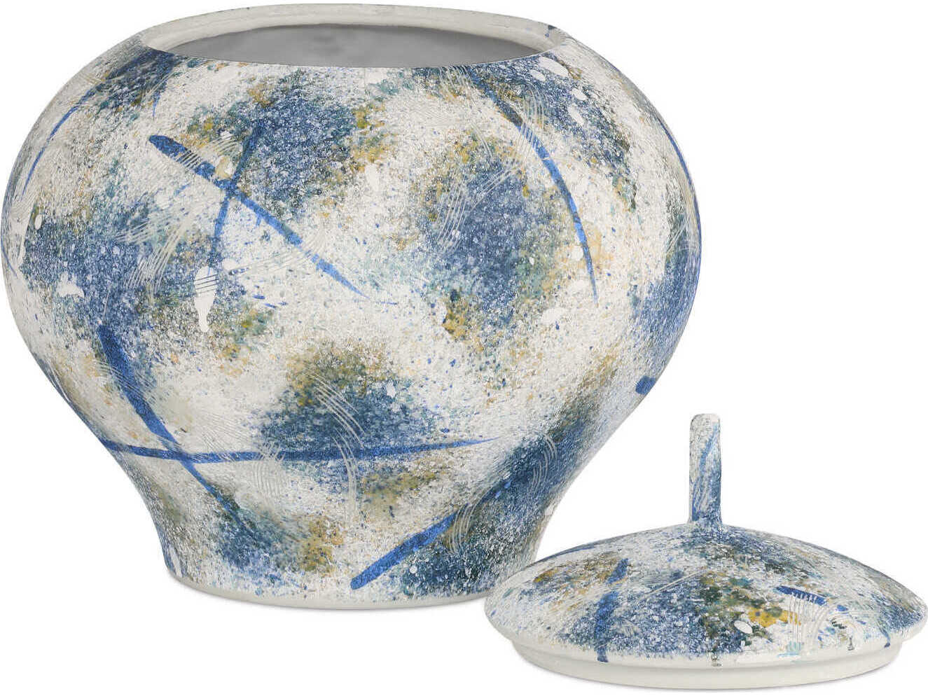 Currey & Company Jackson Blue White Vase