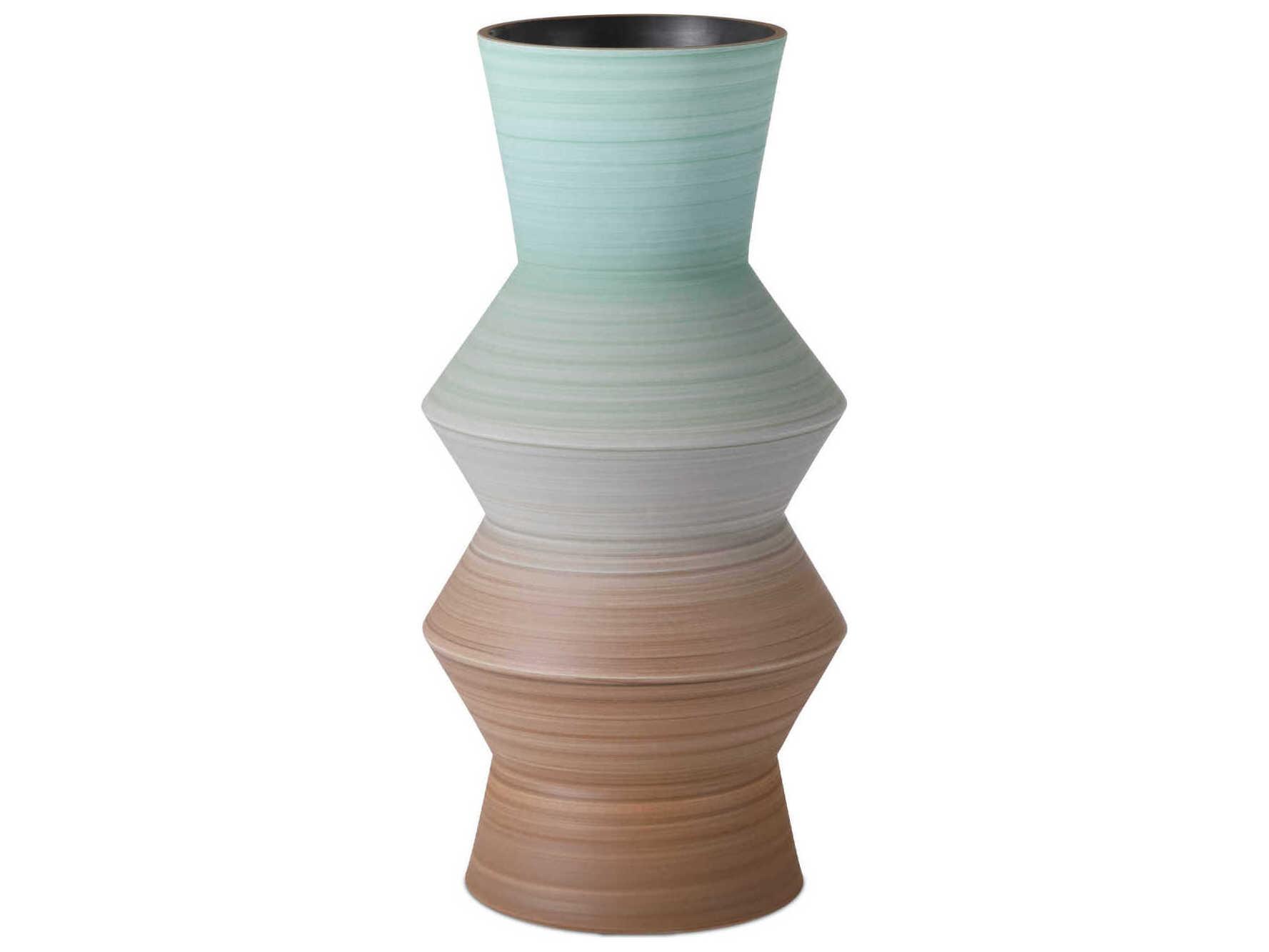 Currey & Company Happy 80's Brown Pale Blue Vase Set of 2