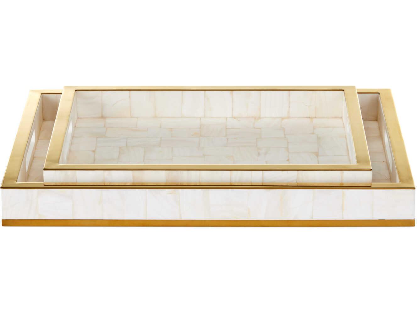 Currey & Company Casey Mother of Pearl Tray Set of 2