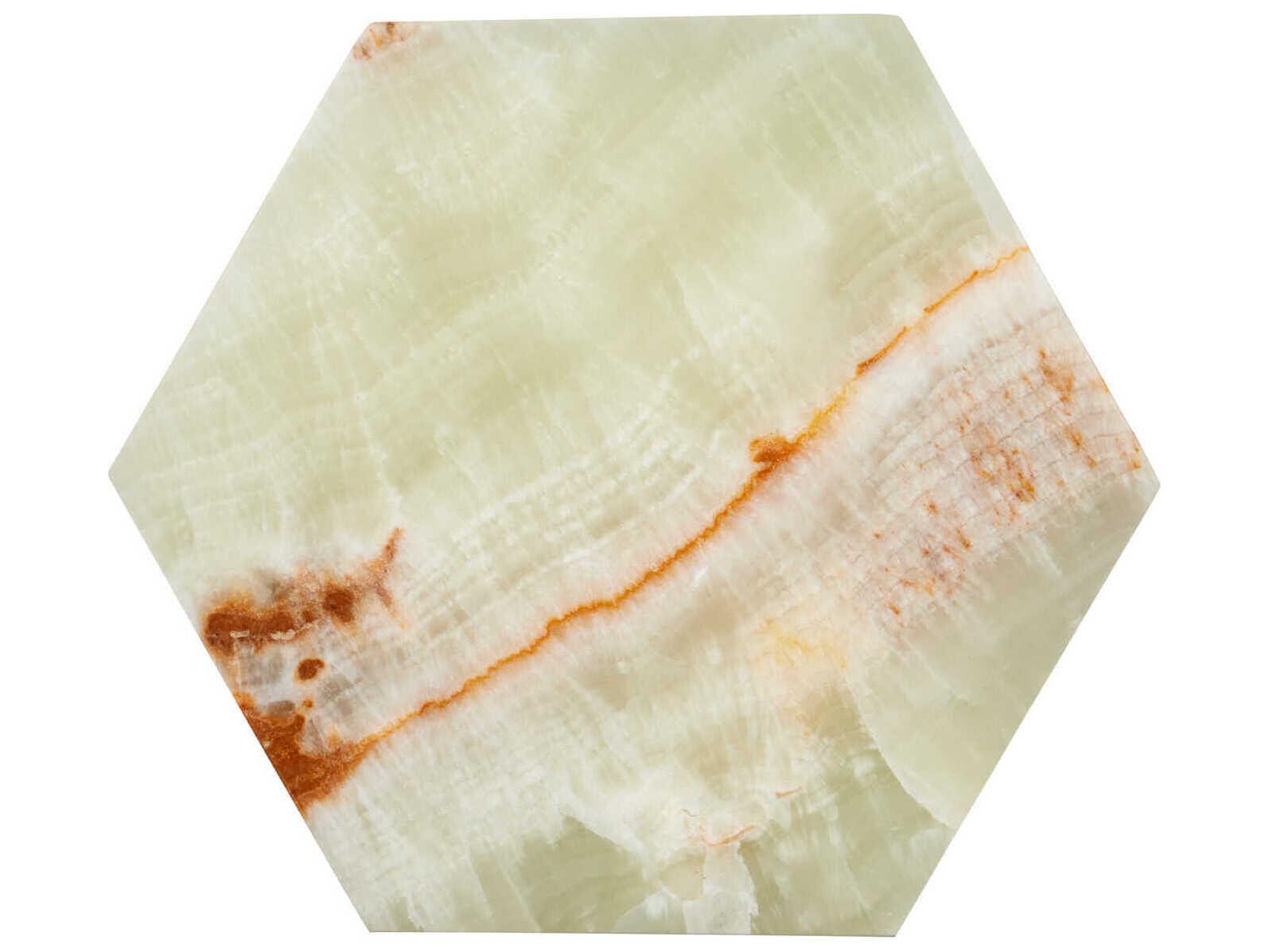 Currey & Company Arco Green Onyx Hexagon Box